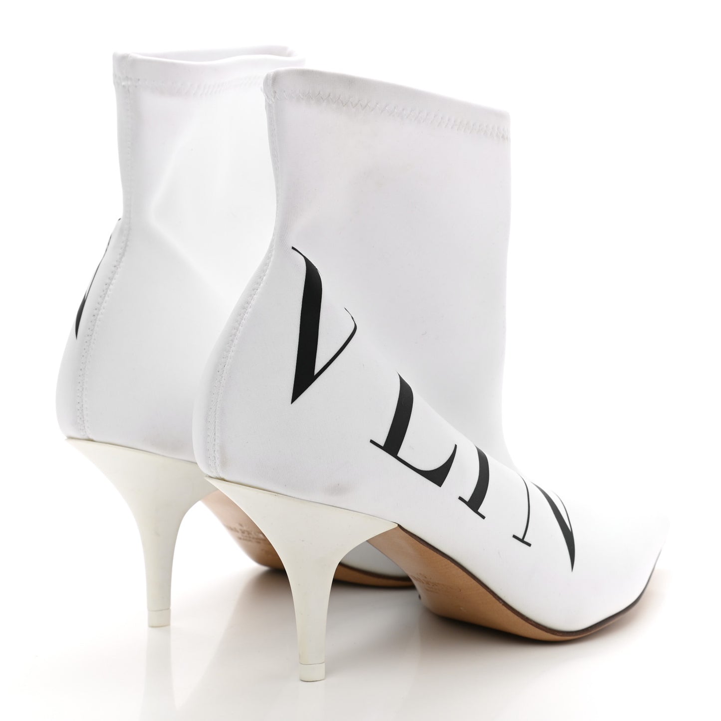 Eco Leather VLTN 70mm Sock Booties 36 White Black