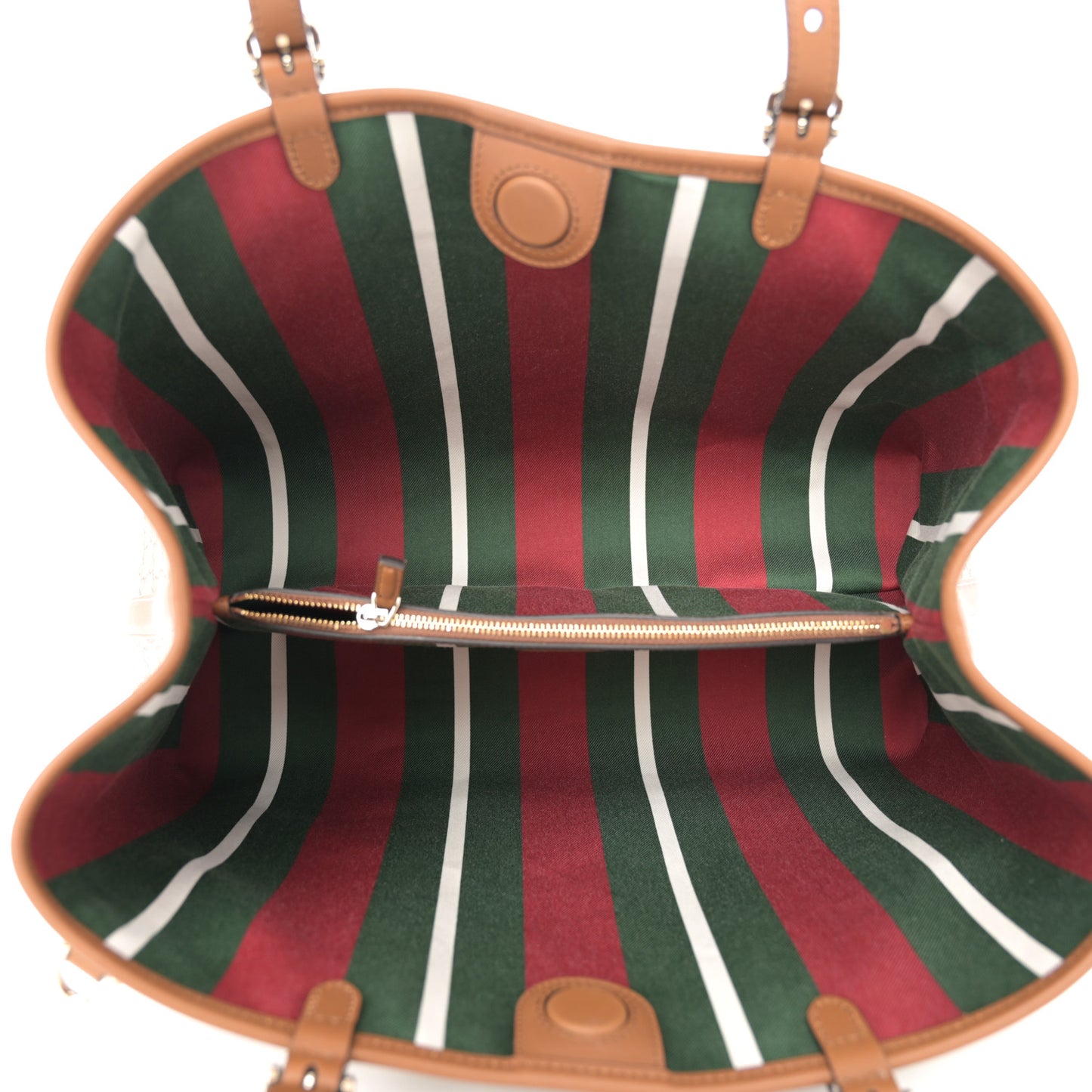 GG Supreme Monogram Emblem Medium Tote Bag Beige Dark Brown