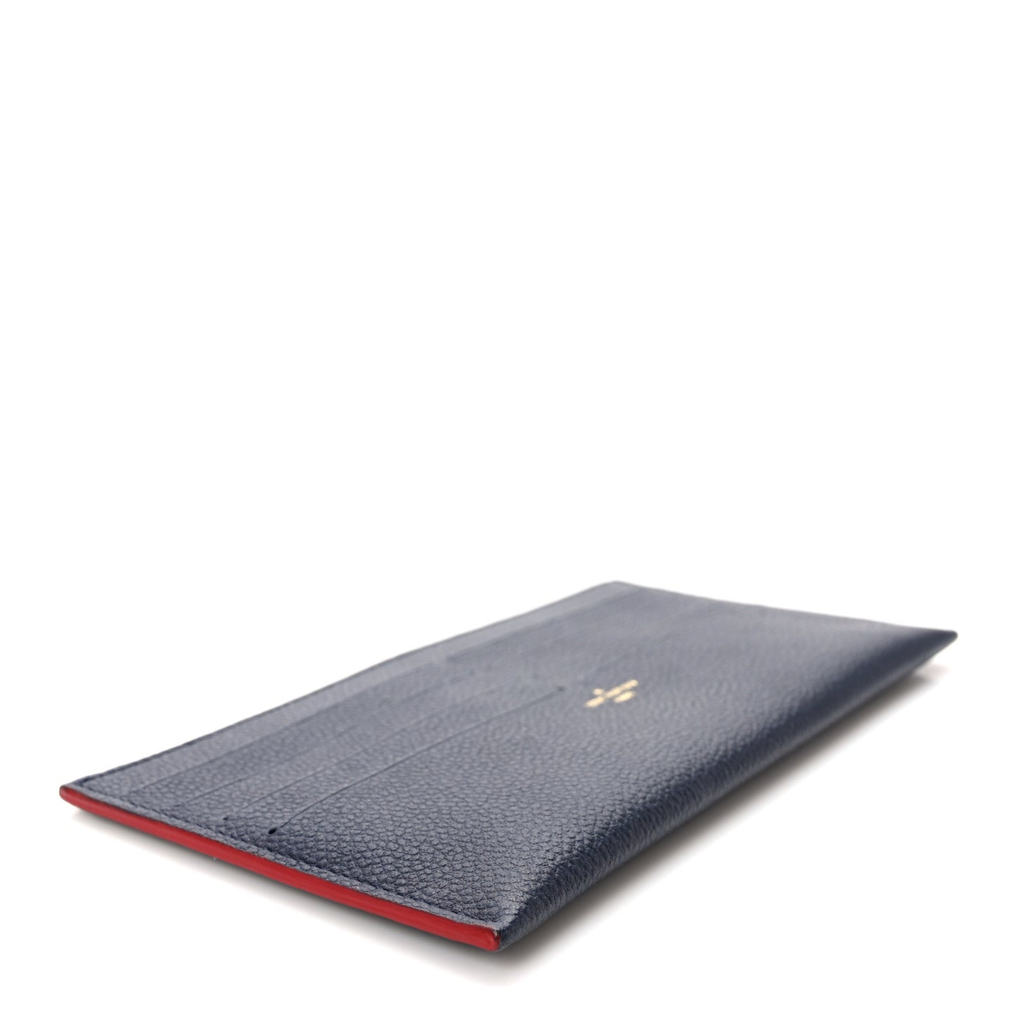 Calfskin Felicie Chain Wallet Card Holder Insert Marine Rouge