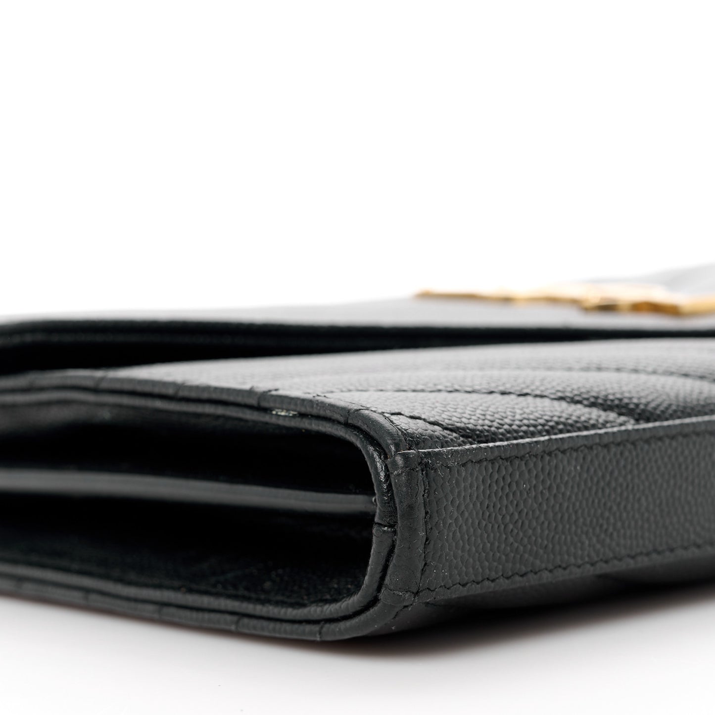 Grain De Poudre Matelasse Chevron Monogram Chain Wallet Black