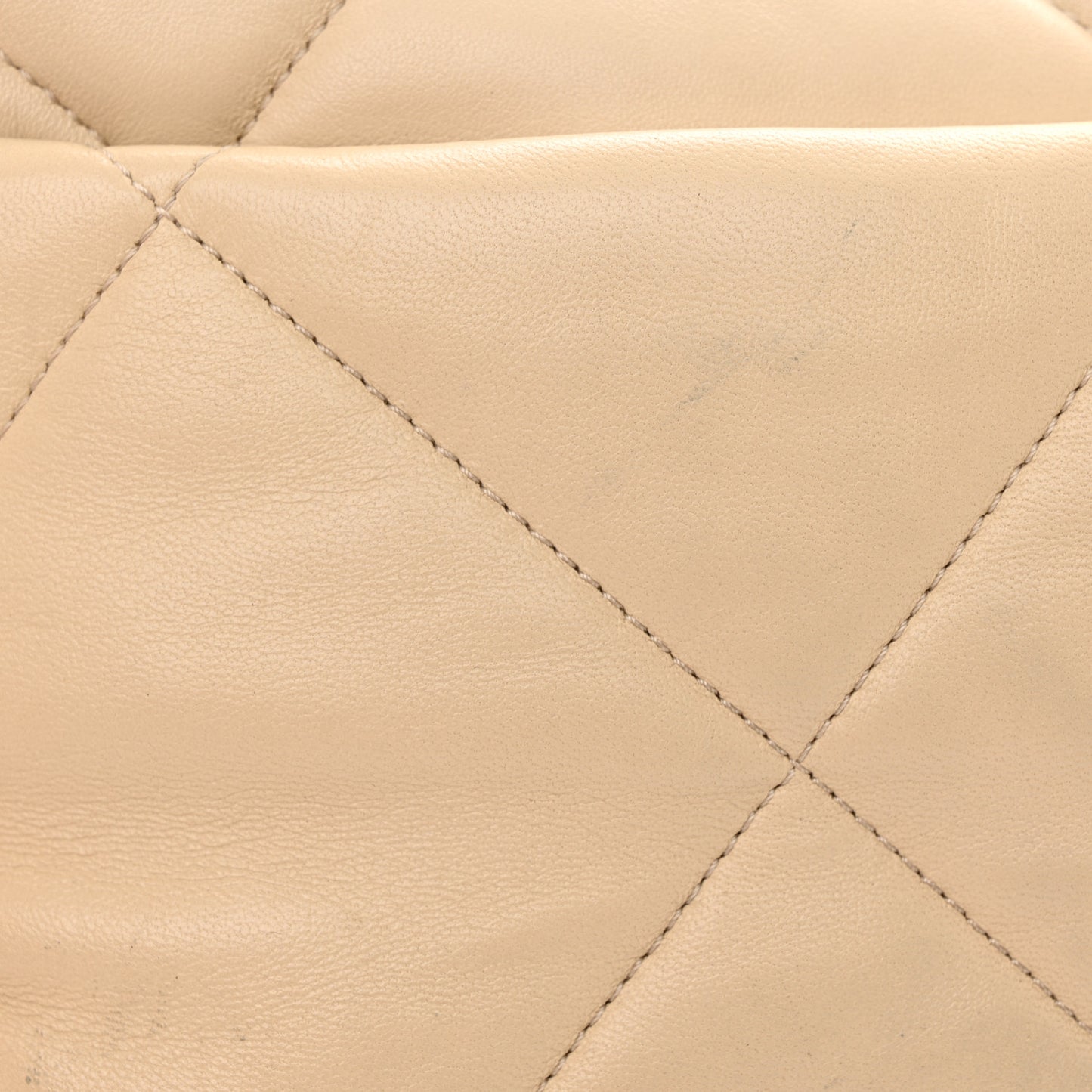 Lambskin Quilted Large Chanel 19 Flap Beige