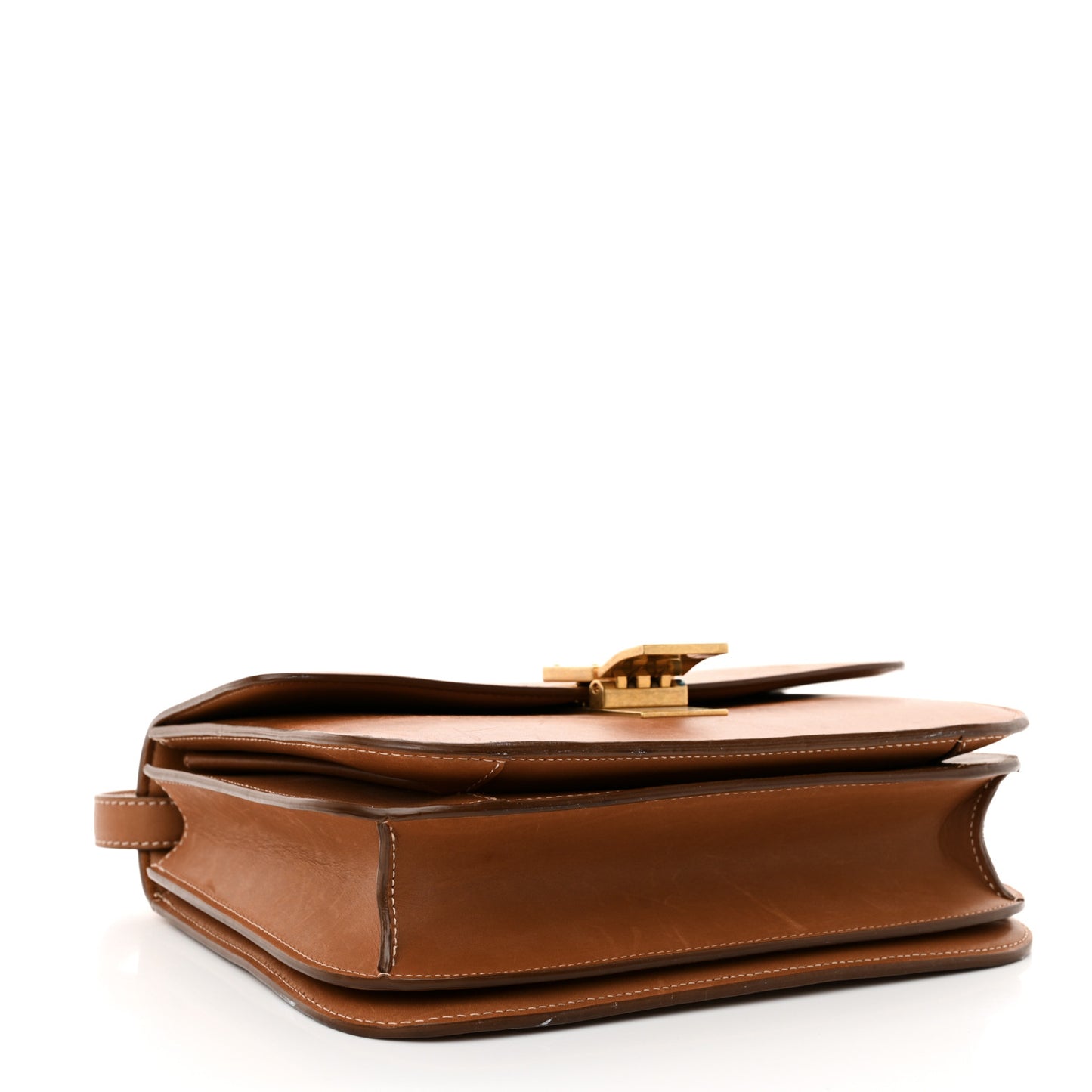 Natural Calfskin Medium Classic Box Flap Bag Tan