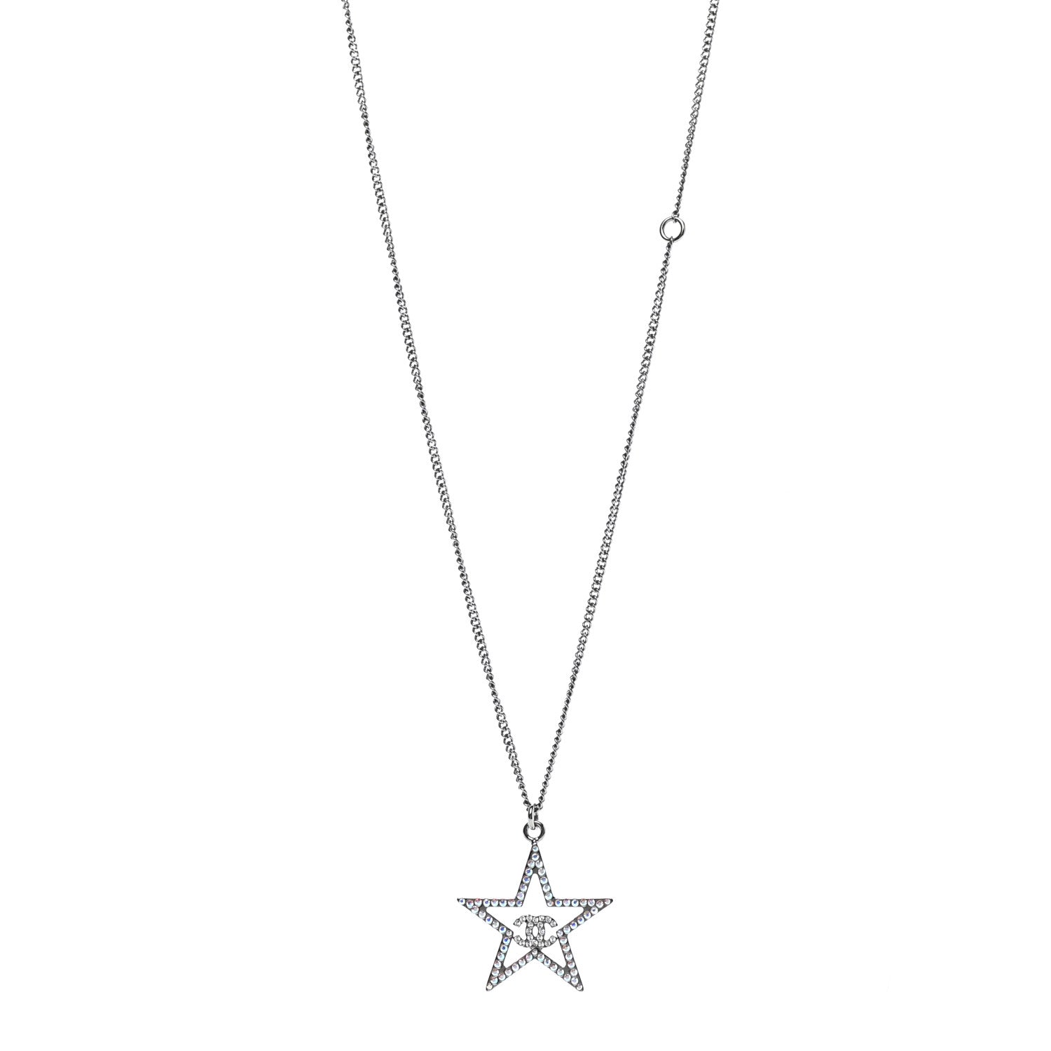 Chanel Ruthenium Crystal Star CC Necklace 1 of 7