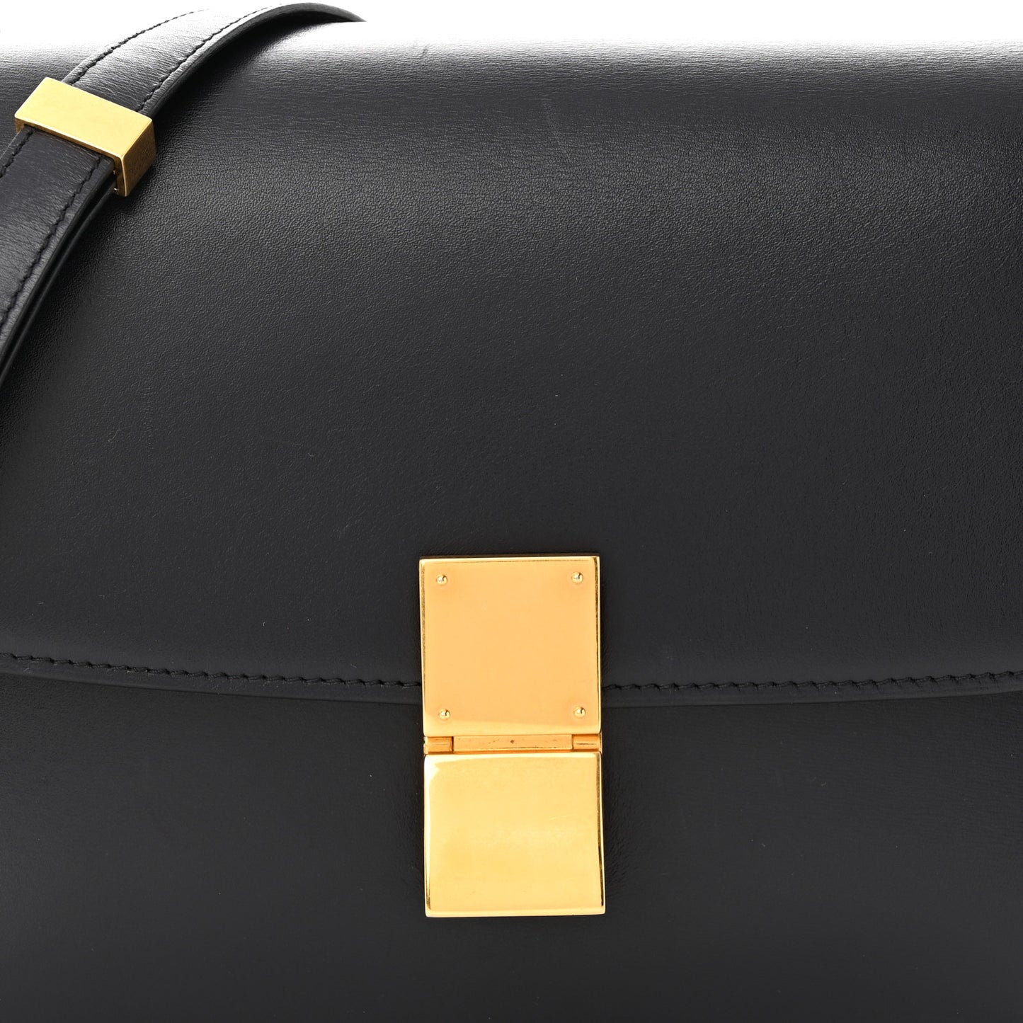 Box Calfskin Medium Classic Box Flap Bag Navy