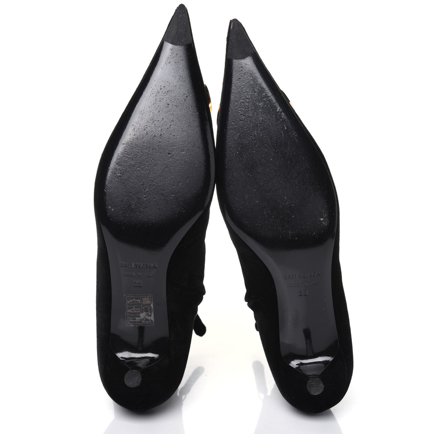 Velvet BB Pointy Toe Ankle Booties 38 Black Vintage