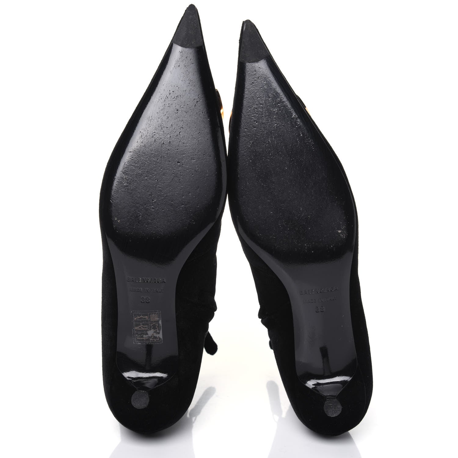 Balenciaga Velvet BB Pointy Toe Ankle Booties 38 Black Vintage 5 of 14