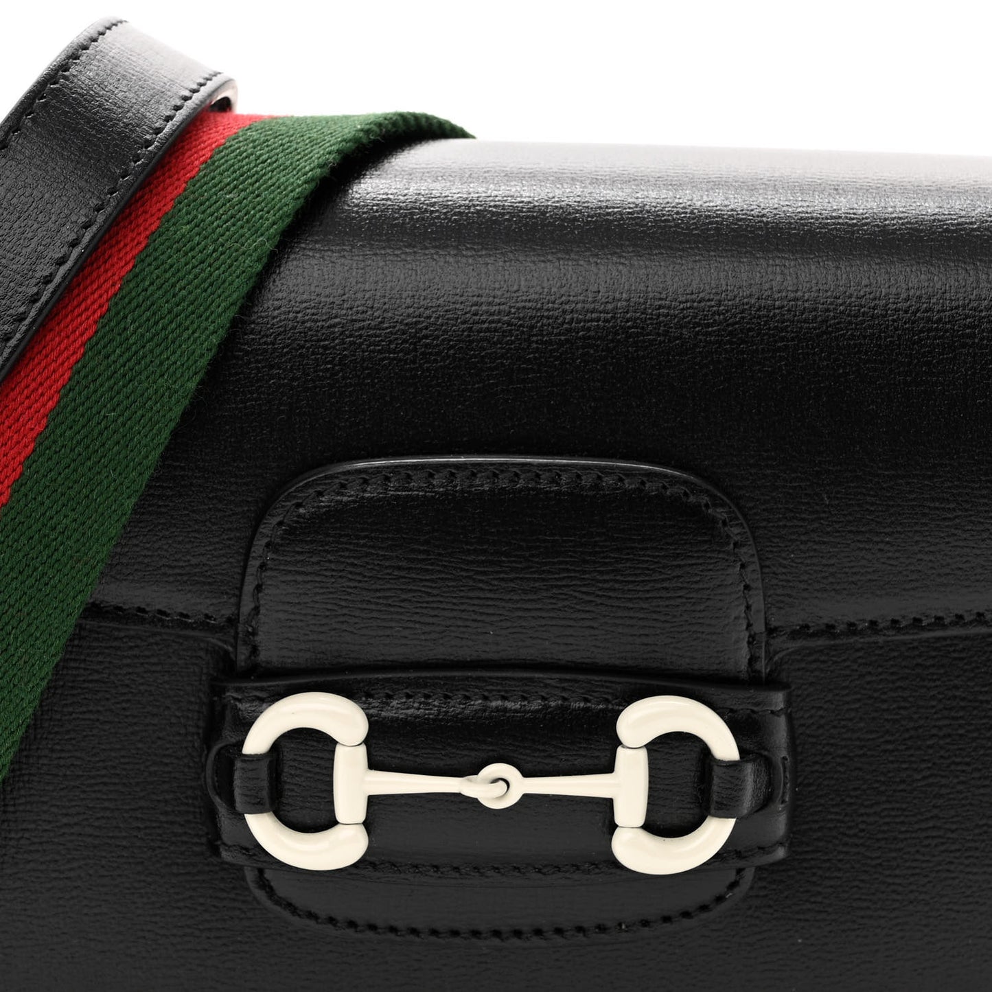 Azalea Calfskin Web Horsebit 1955 Shoulder Bag Black