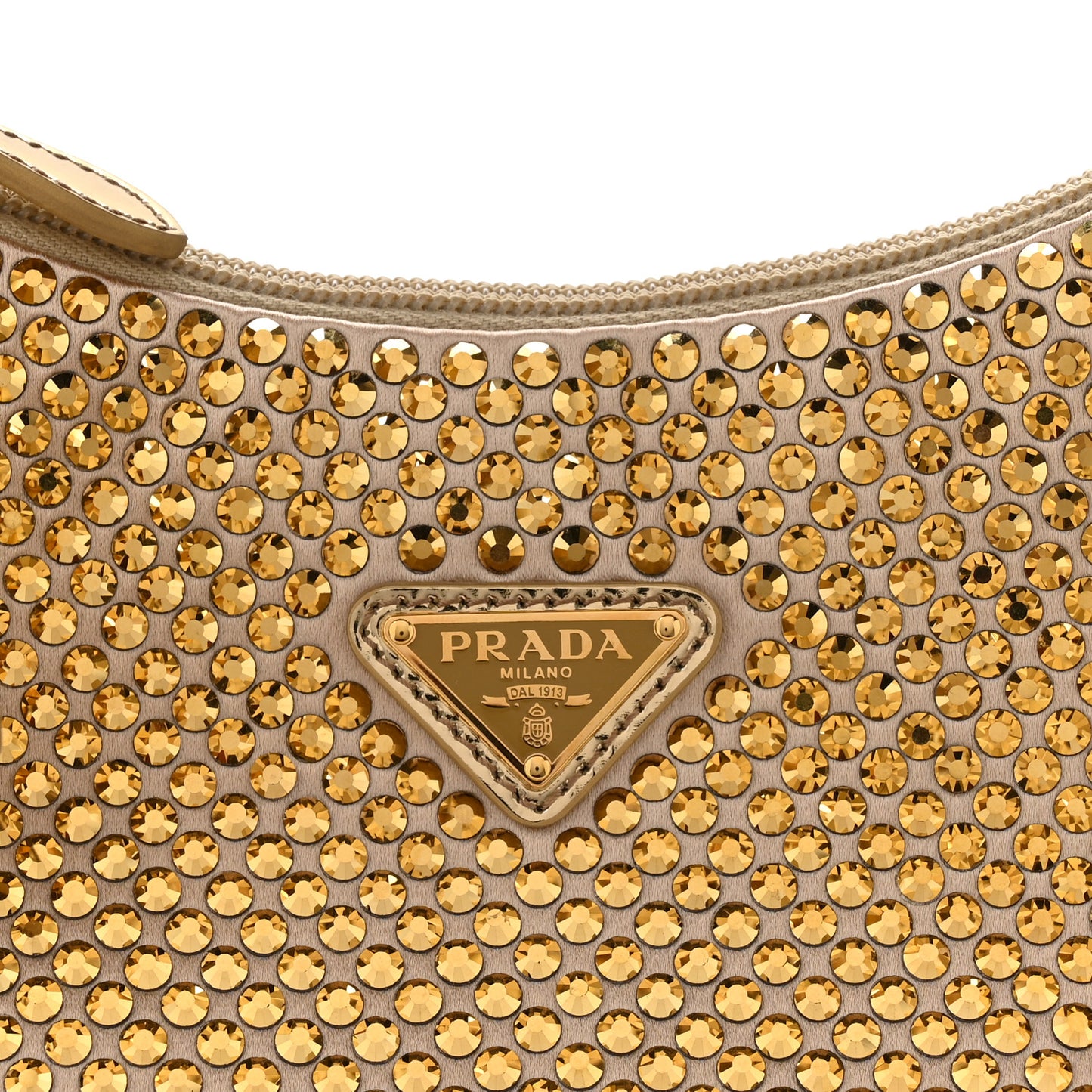 Satin Crystal Mini Re-Edition 2000 Bag Platino