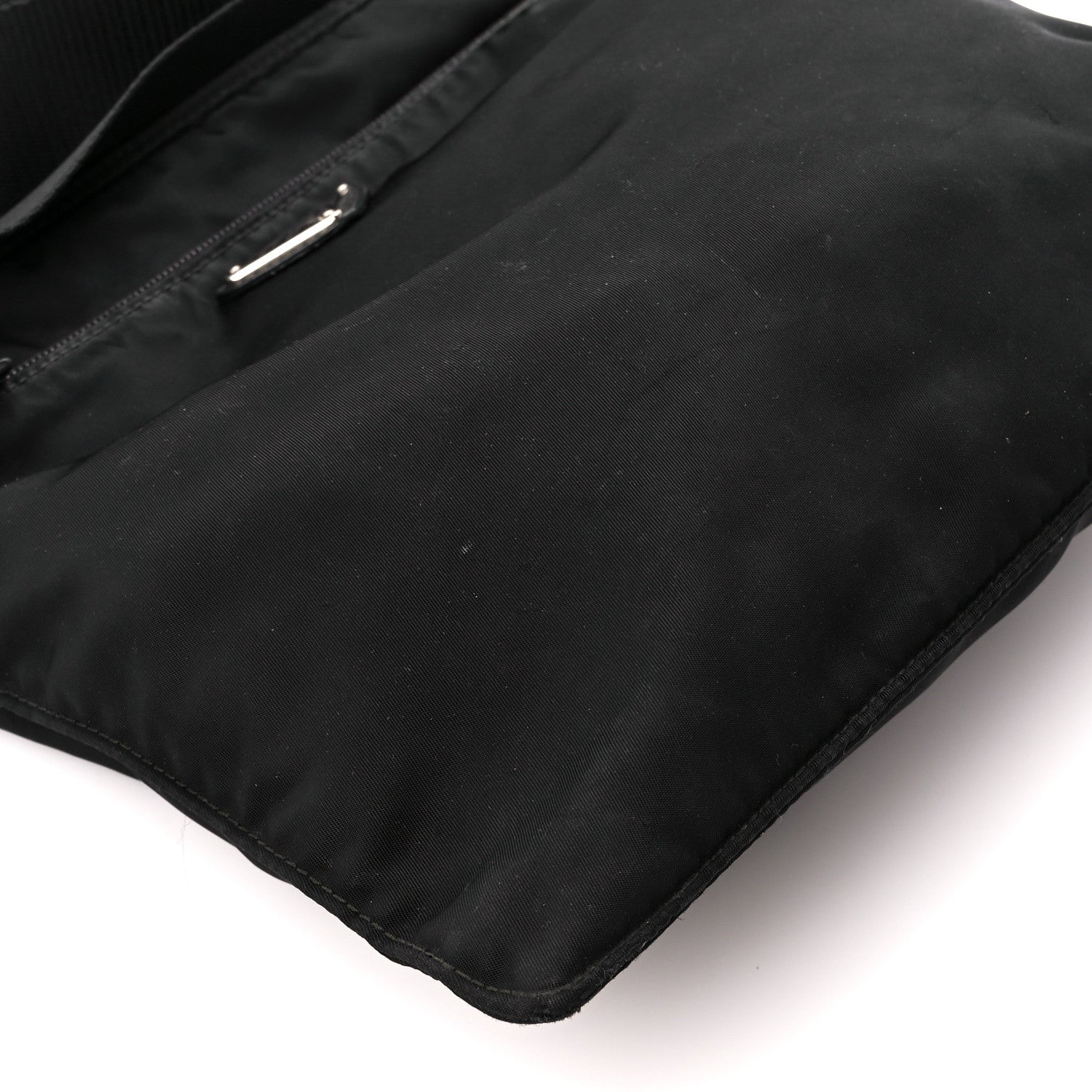 Prada Nylon Saffiano Flat Messenger Bag Black 11 of 13