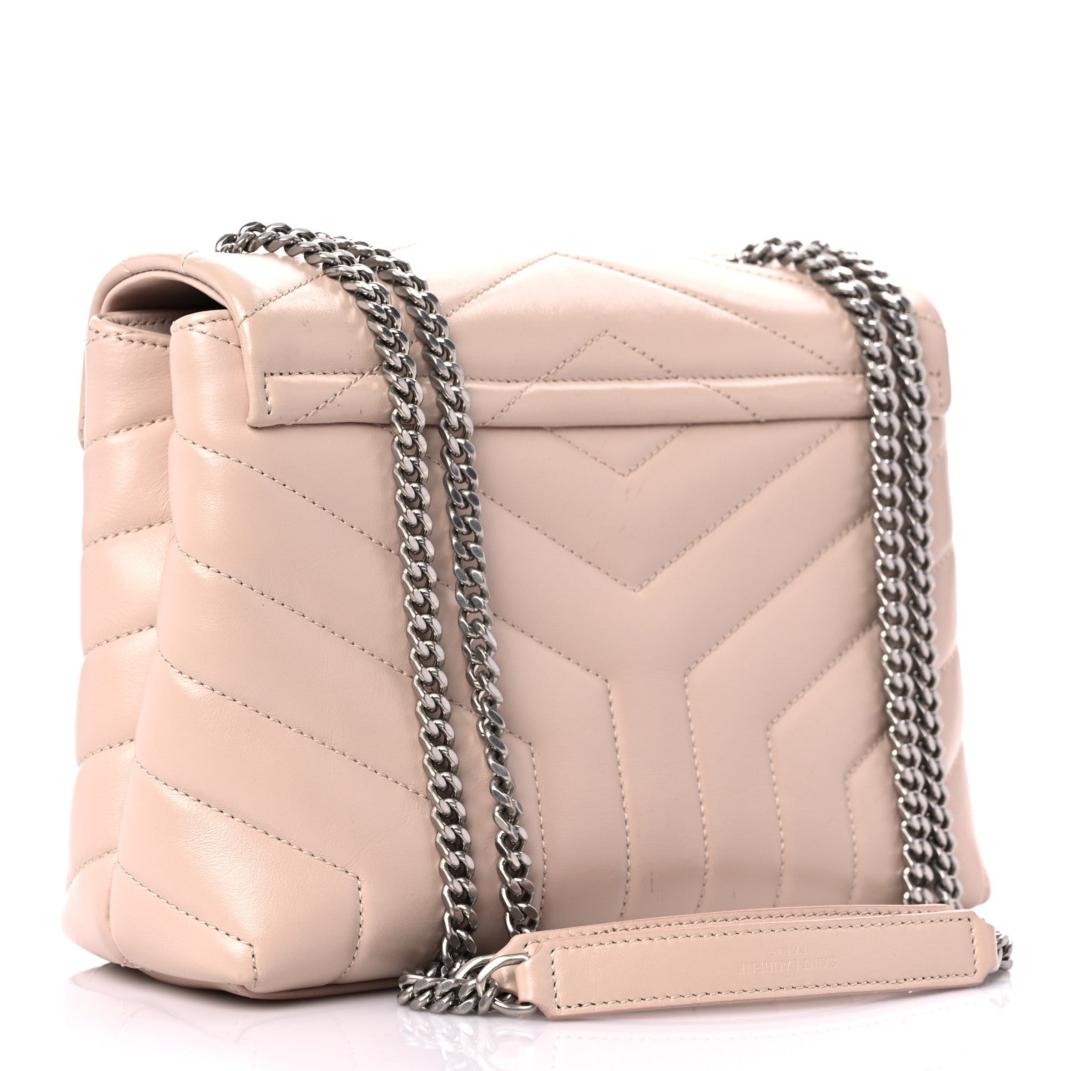 Saint Laurent Calfskin Y Quilted Monogram Small Loulou Chain Satchel Rose Antic 3 of 12