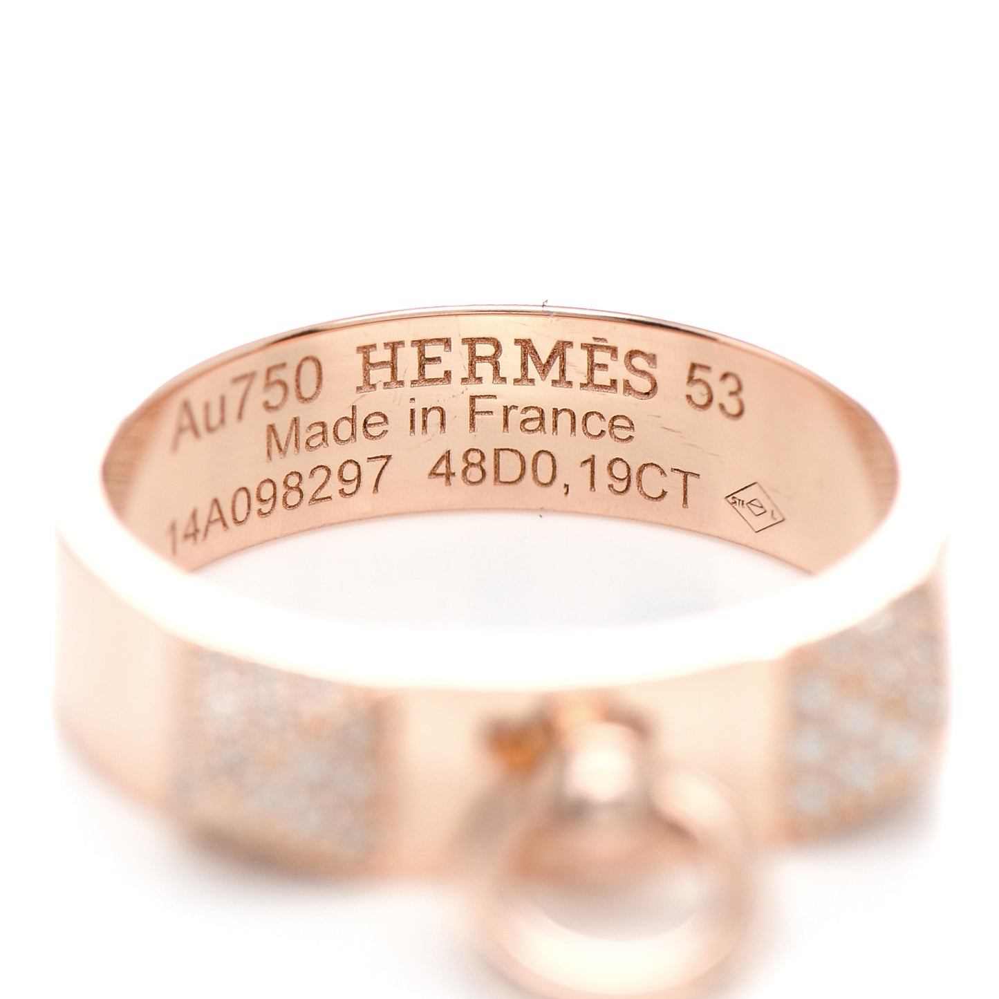 18K Rose Gold Diamond PM Collier De Chien Ring 53 6.5
