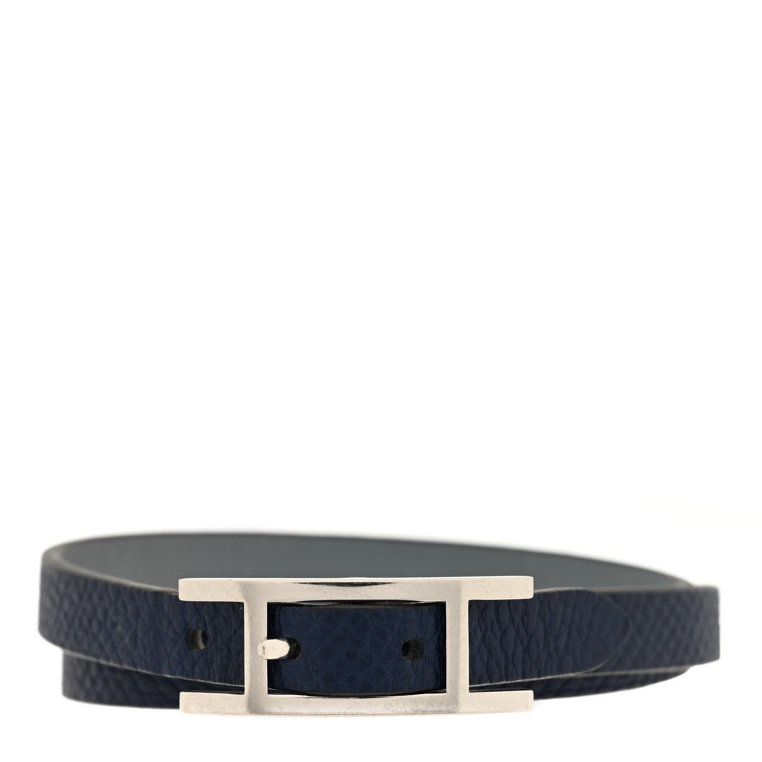 Hermes Epsom Swift Behapi Double Tour Bracelet T3 Bleu Lin Bleu Indigo 1 of 5