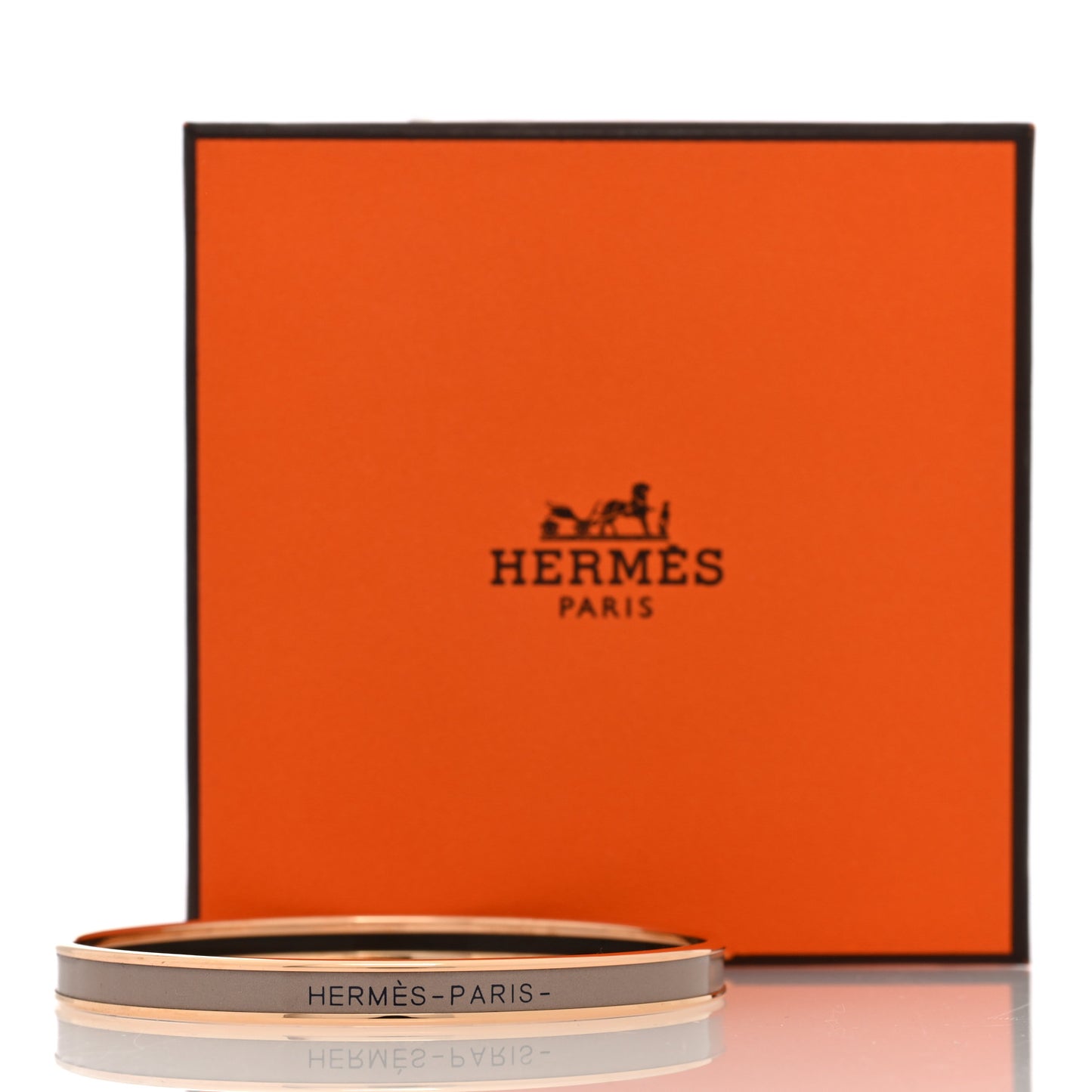 Enamel Printed Extra Narrow Uni Bracelet 70 Marron Glace