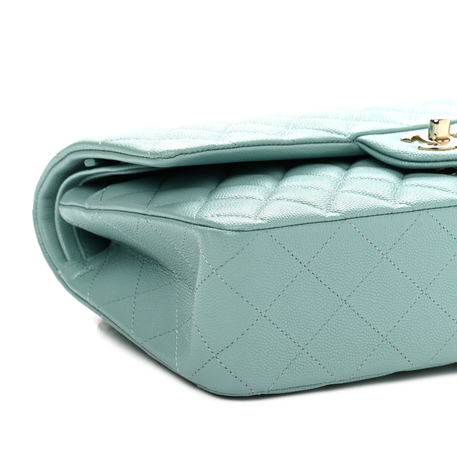 Chanel Caviar Quilted Medium Double Flap Light Blue 9 of 11