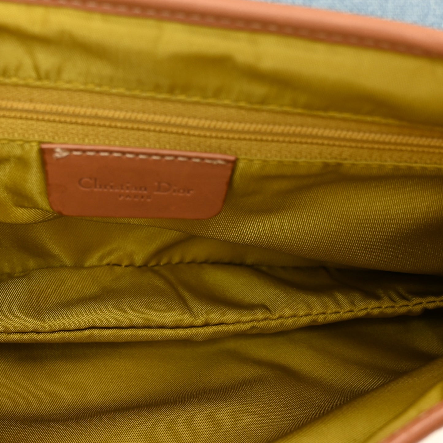 Denim Calfskin Double Saddle Bag Light Blue