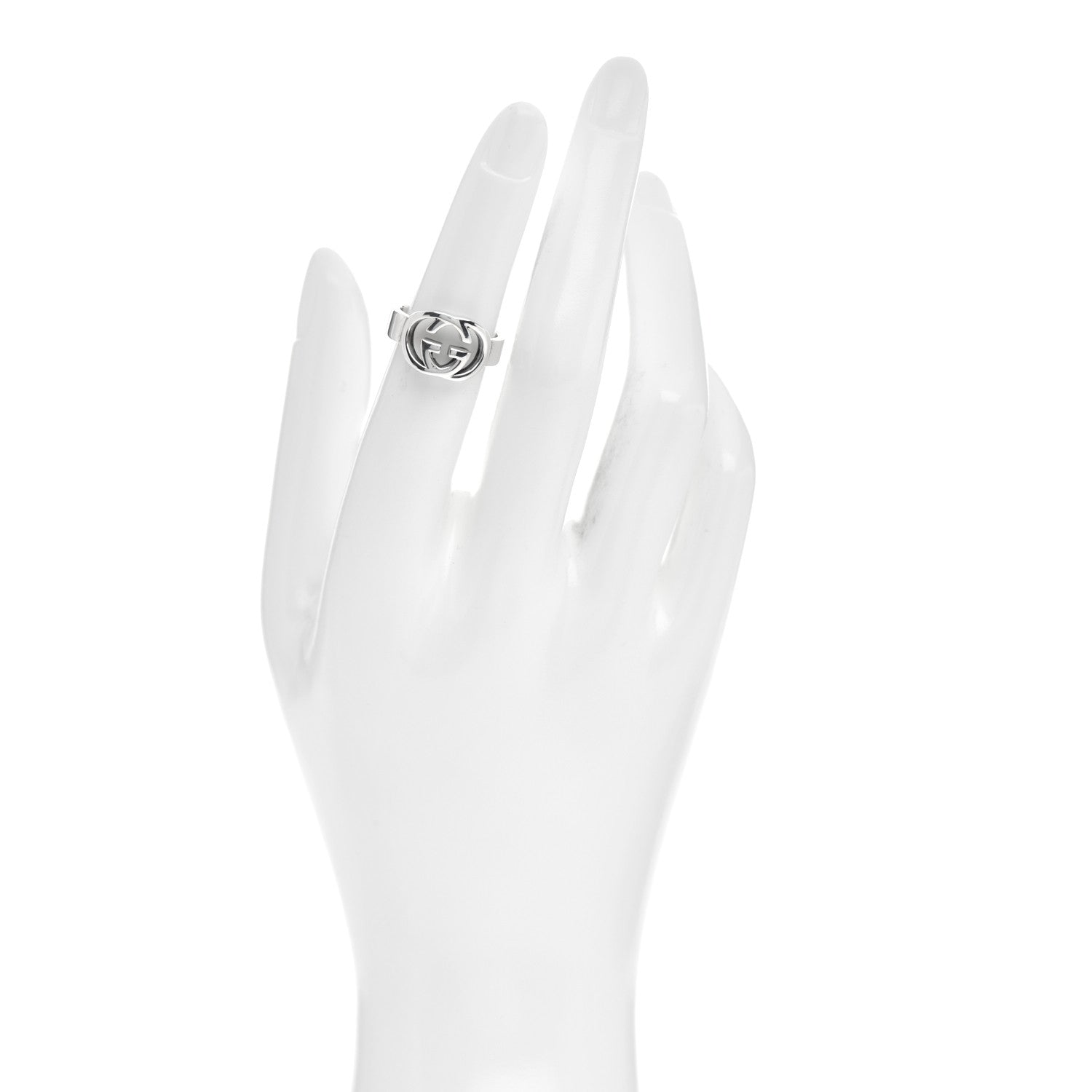 Gucci Sterling Silver Interlocking G Ring 51 5.75 2 of 5