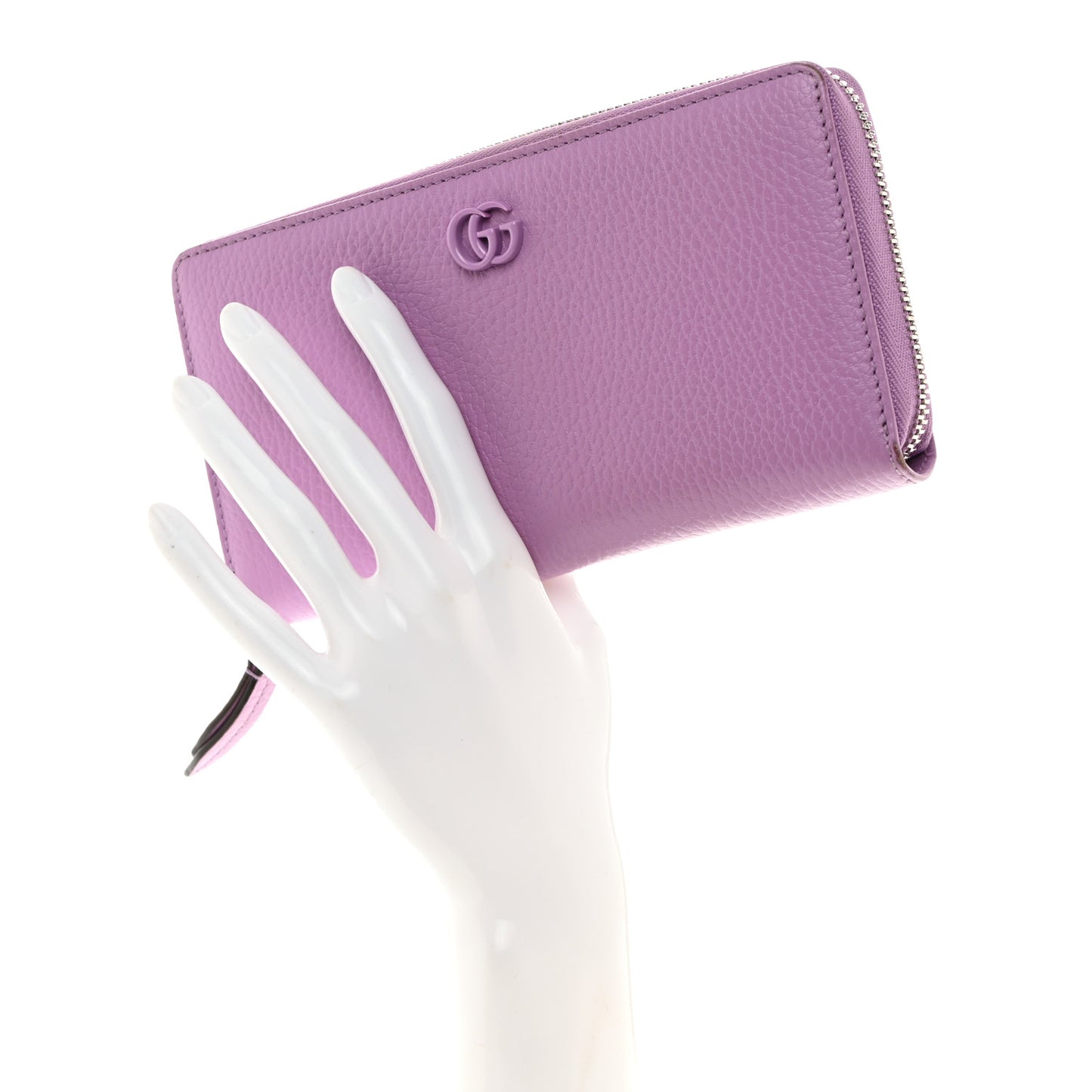 Dollar Calfskin Monochrome GG Marmont Zip Around Wallet Wisteria Chic