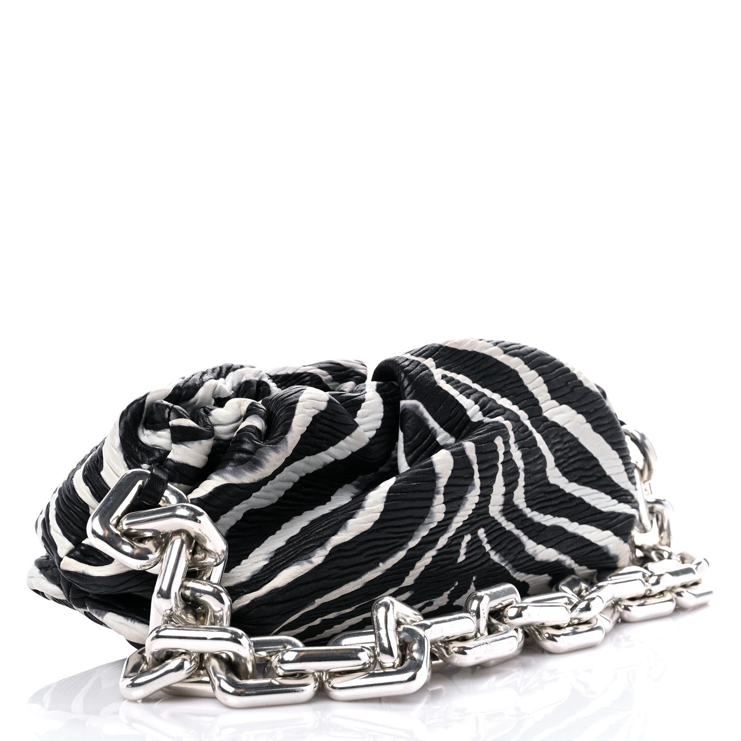Nappa Zebra Print The Pouch Chain White Black