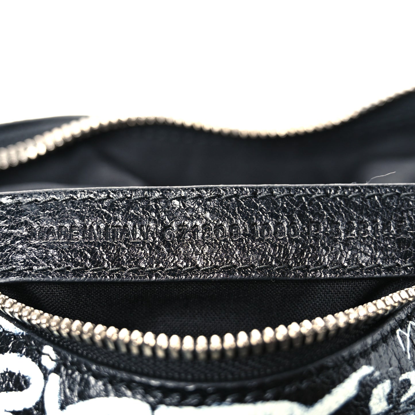 Agneau Arena Graffiti Le Cagole Shoulder Bag XS Black