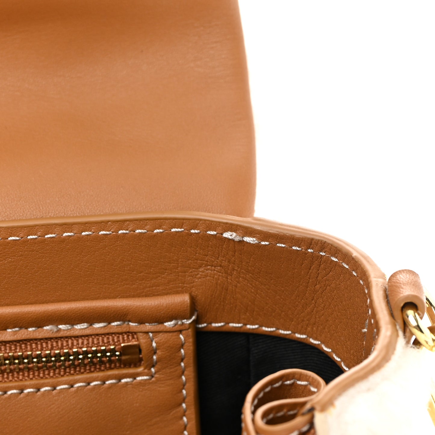 Calfskin Shearling Mini Pashli Satchel Brown