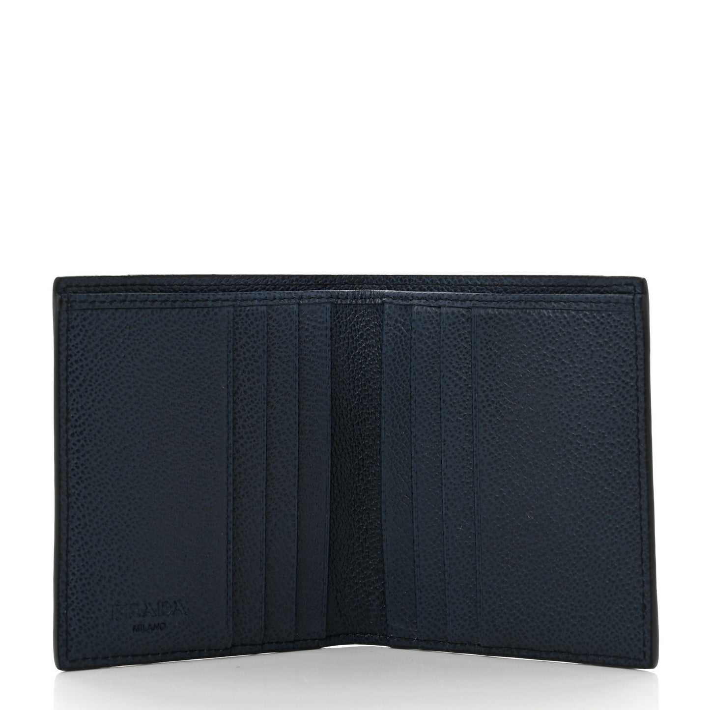 Vitello Micro Grain Bi-Color Bi-Fold Wallet Baltico Mare