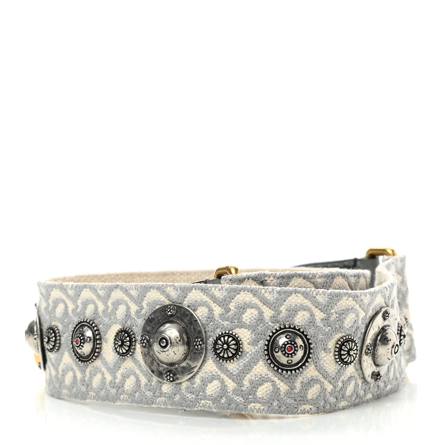 Oblique Studded Shoulder Strap Gris Multicolor