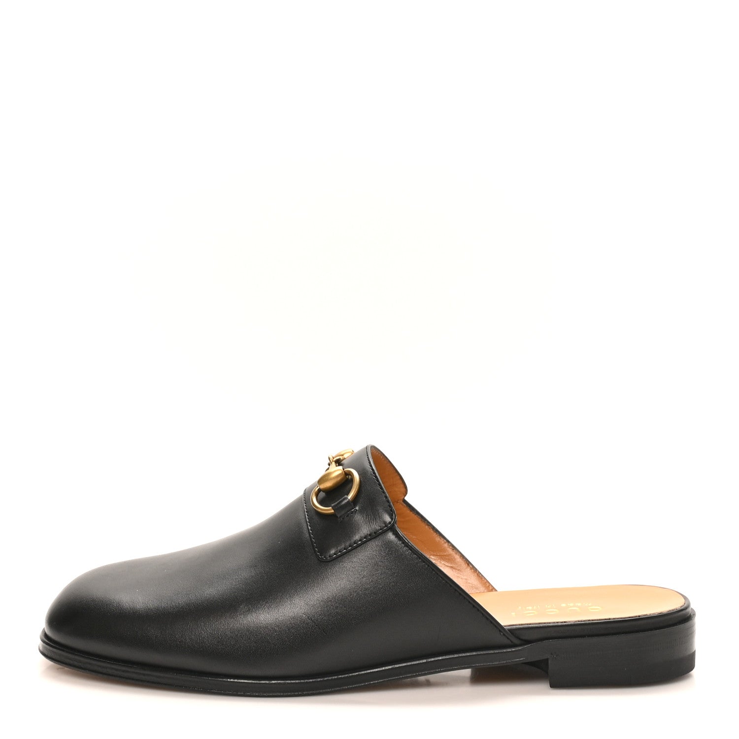 Gucci Jakarta Calfskin Mens Horsebit Slippers 10 Black 1906569