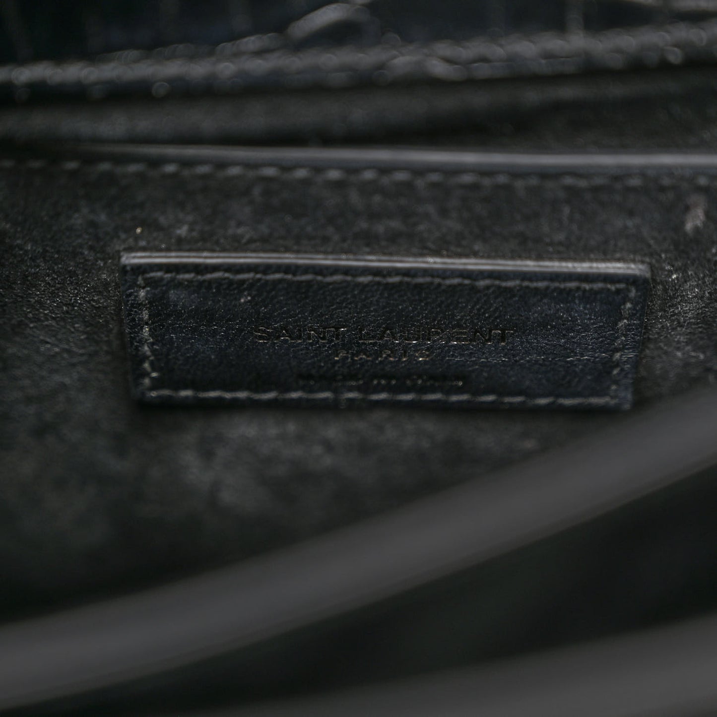 Calfskin Crocodile Embossed Medium Monochrome Monogram Sunset Black