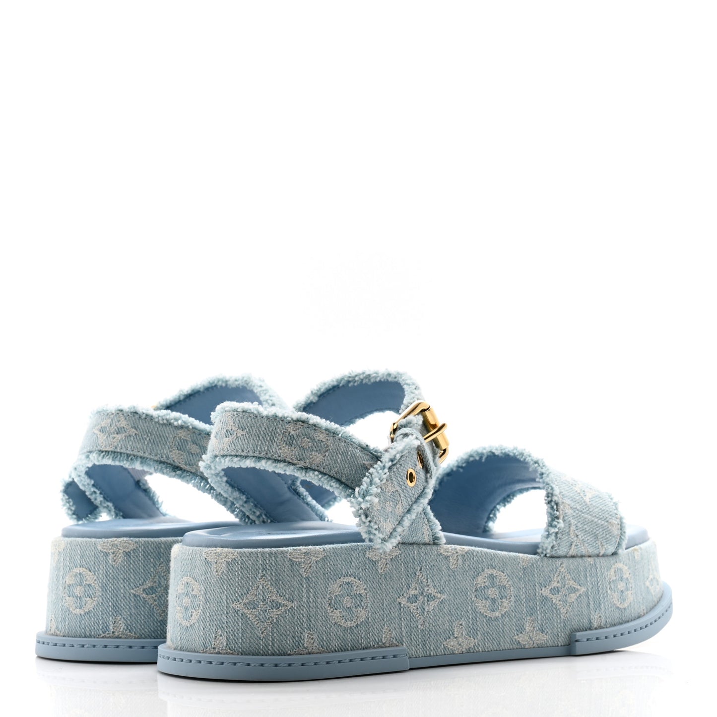 Denim Maya Flatform Sandals 38 Light Blue