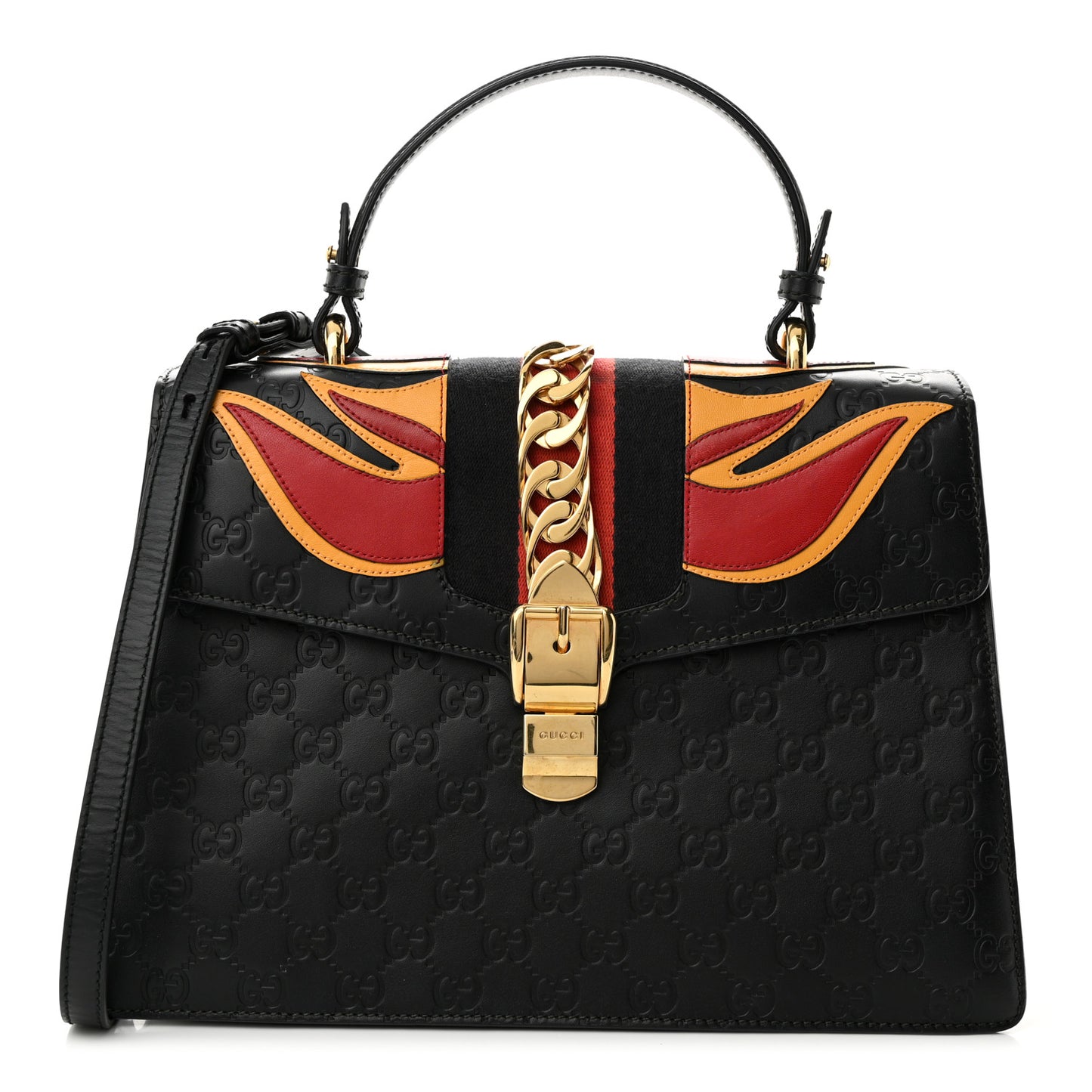 Guccissima Signature Medium Sylvie Top Handle Bag Black