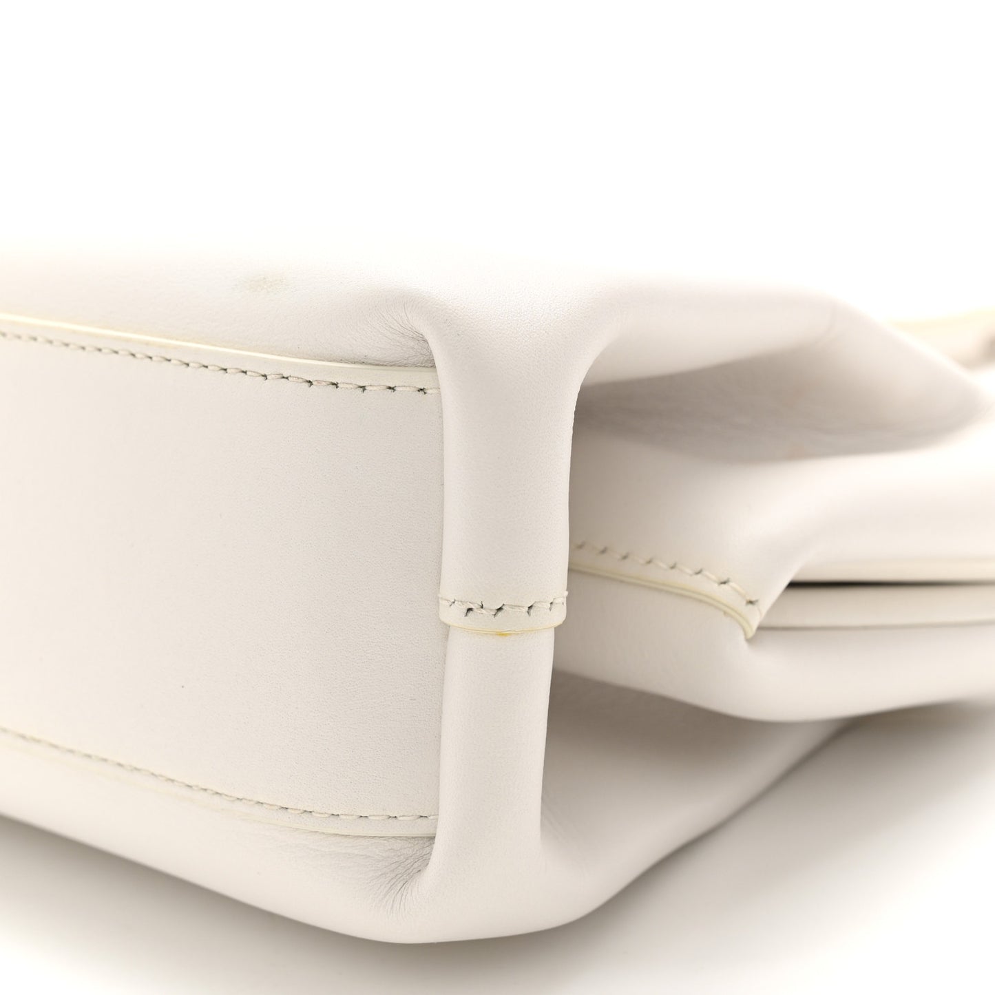 Calfskin Small The Point Triangle Bag Chalk