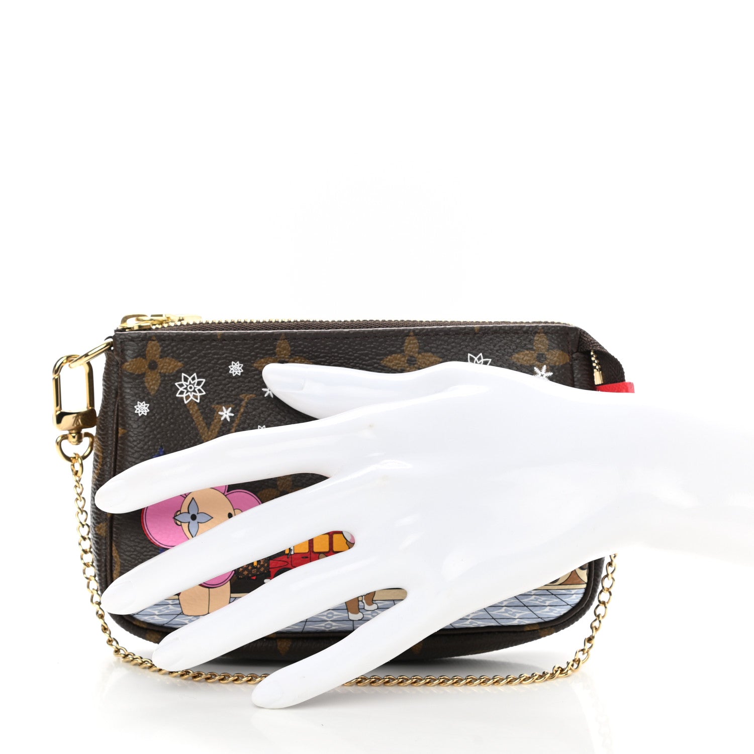 Louis Vuitton Monogram 2021 Christmas Animation London Mini Pochette Accessories Red 2 of 7