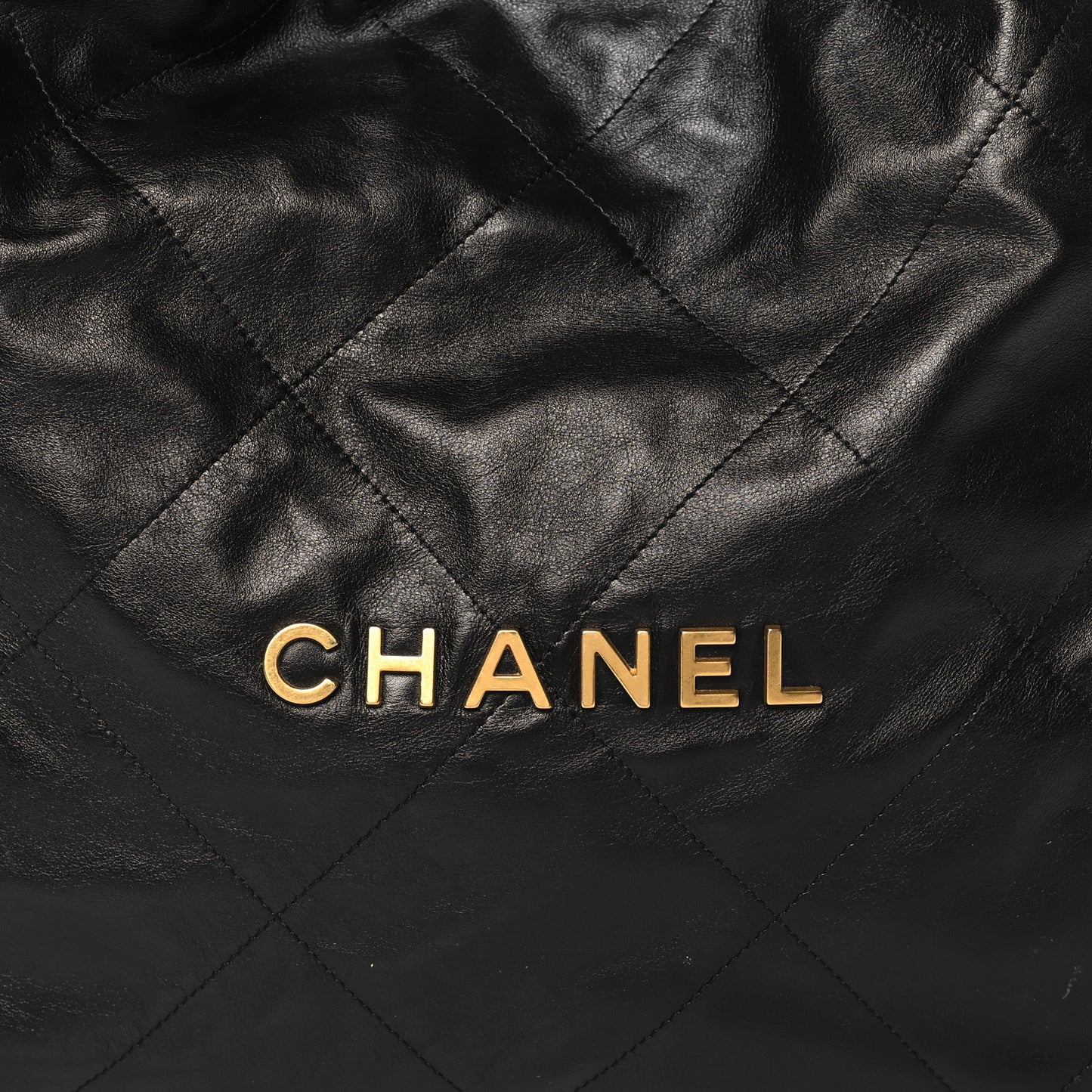 Shiny Calfskin Quilted Chanel 22 Black