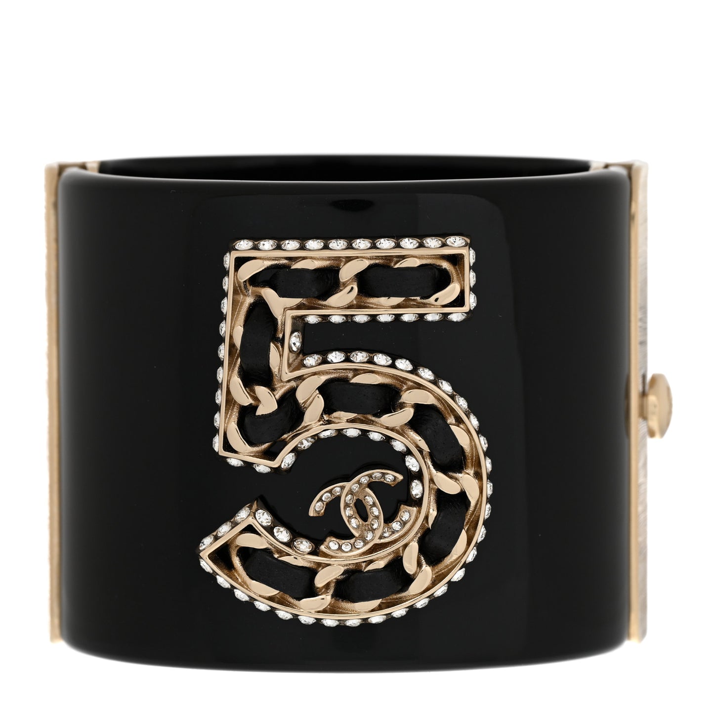 Resin Crystal Lambskin CC No 5 Cuff Black