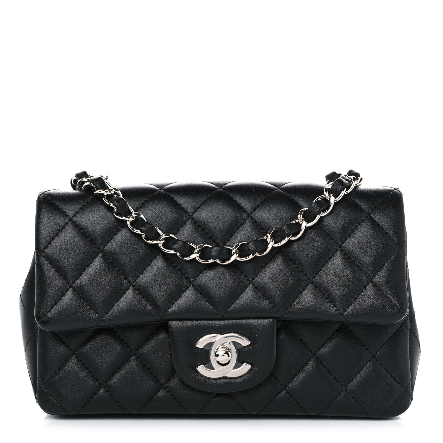 Chanel Lambskin Quilted Mini Rectangular Flap Black 1 of 10