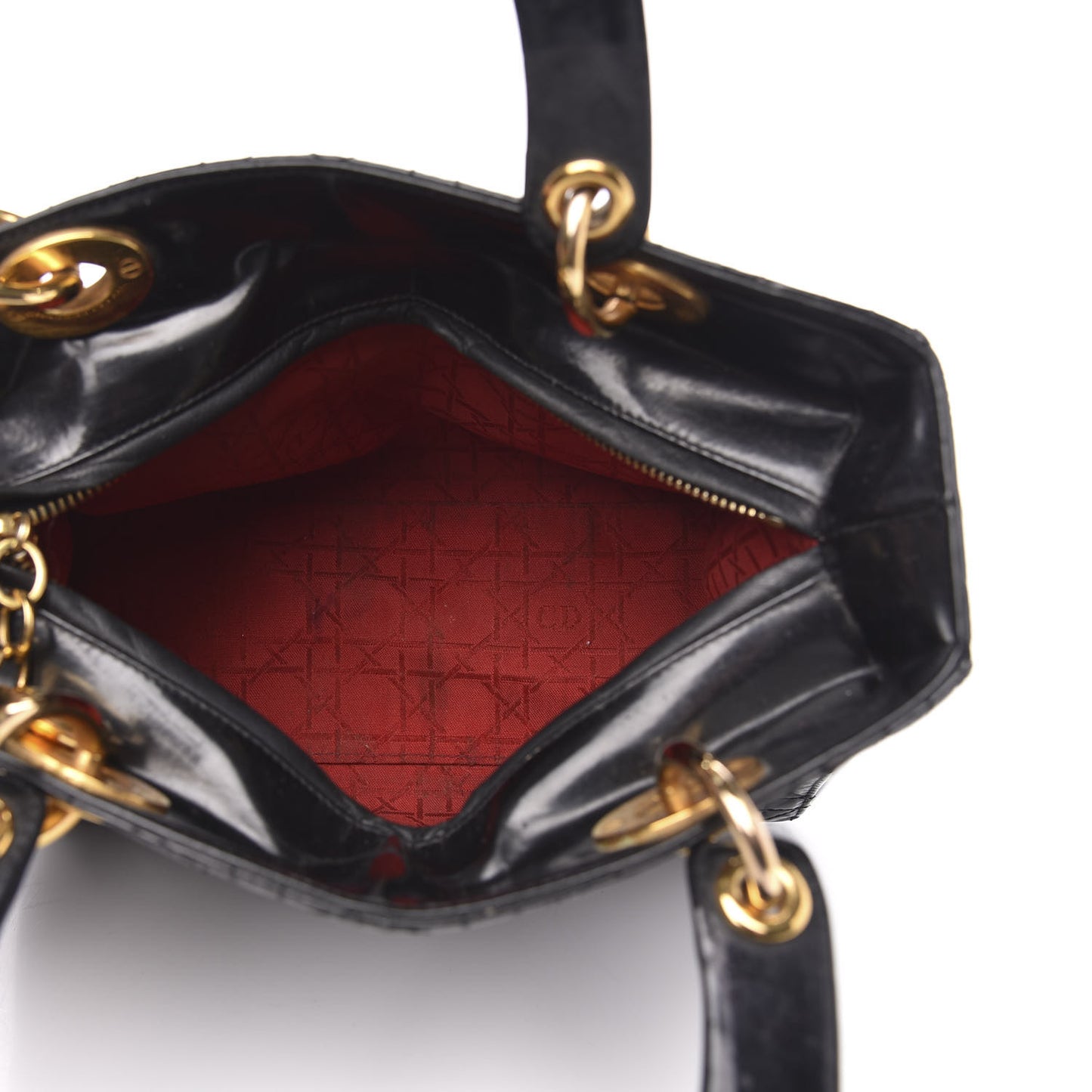 Patent Cannage Medium Lady Dior Black