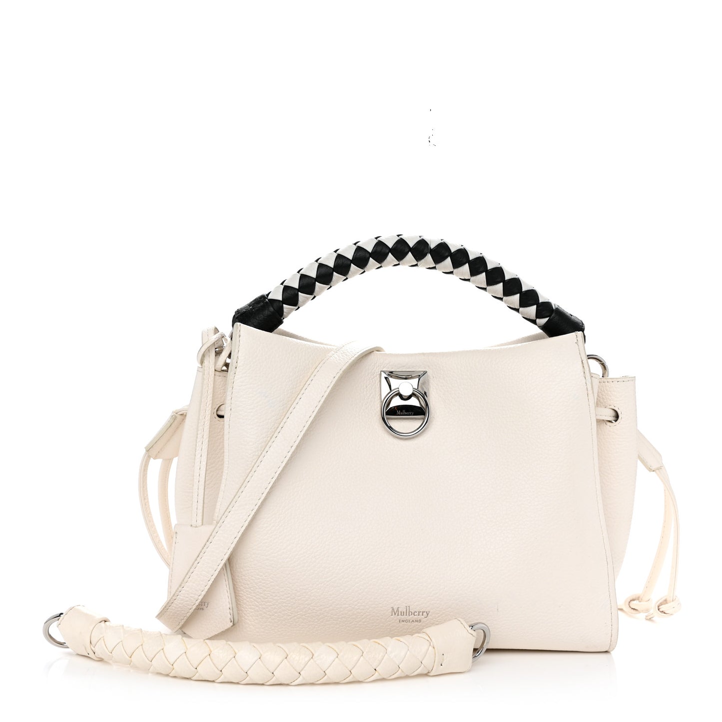 Heavy Grain Small Iris Tote Chalk Black