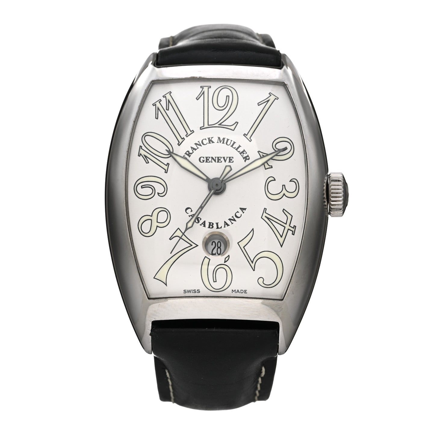 Stainless Steel Calfskin 39mm Casablanca Automatic Watch White 8880CDT