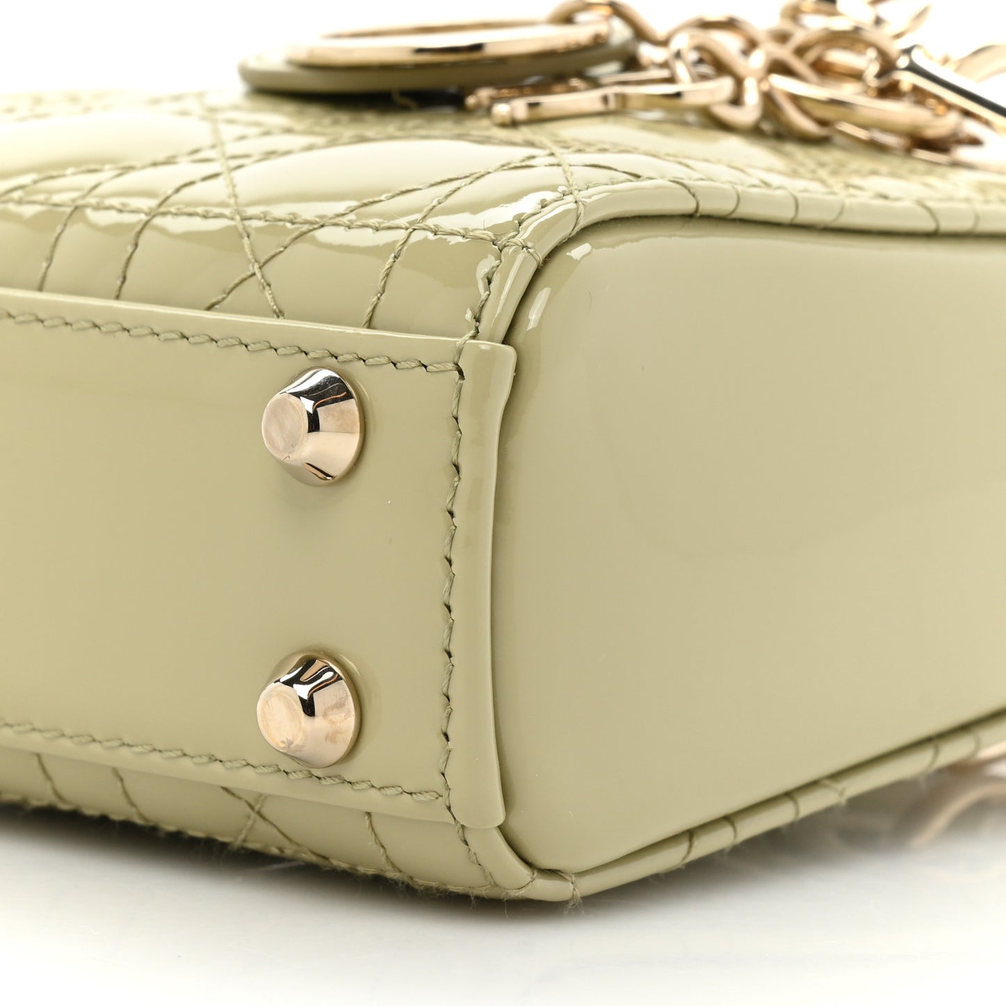 Patent Cannage Micro Lady Dior Sage Green