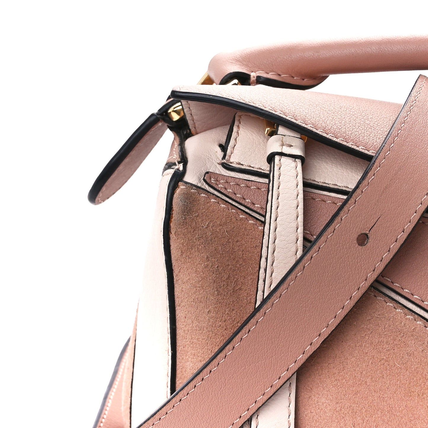 Calfskin Suede Medium Puzzle Bag Blush