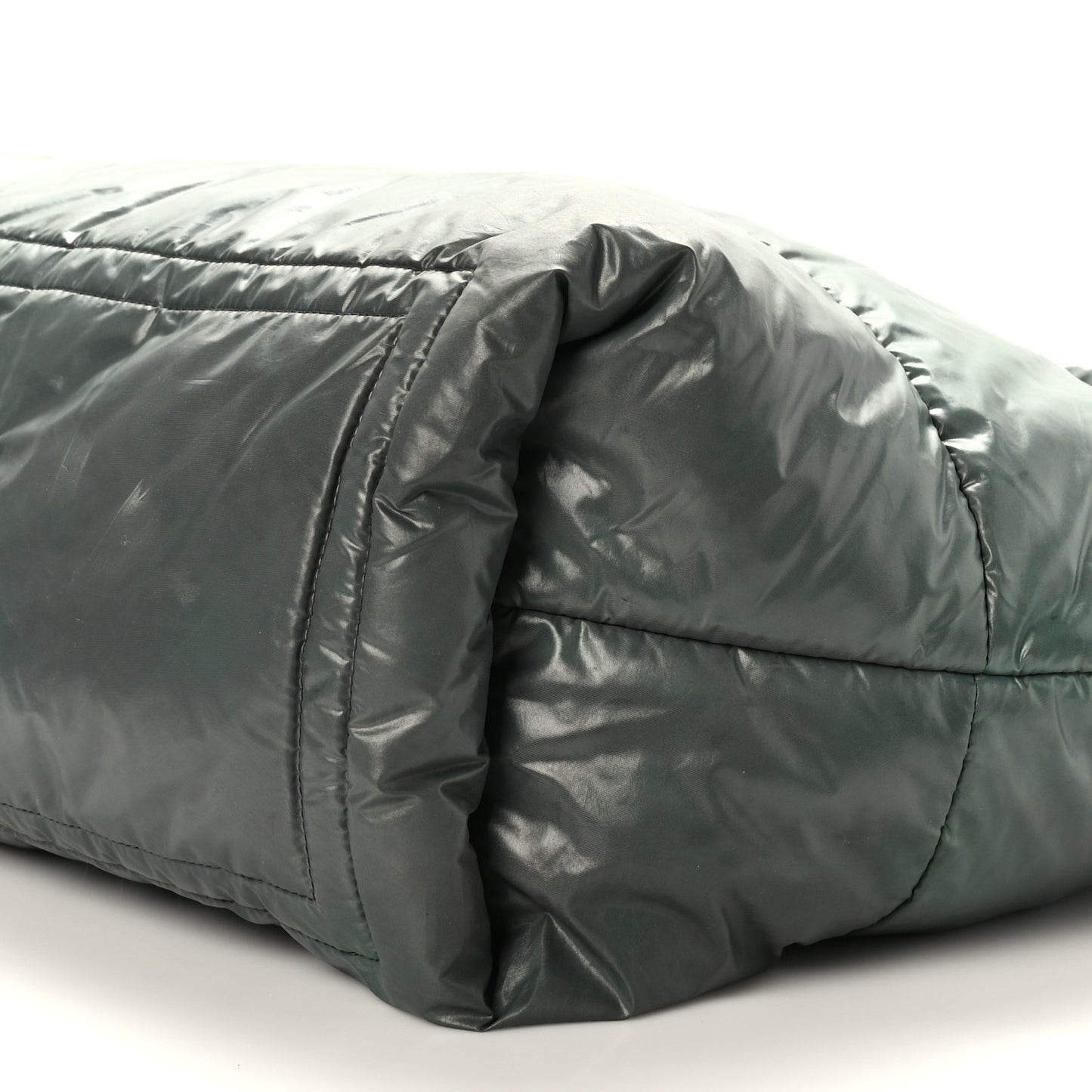 Nylon Quilted Medium Coco Cocoon Reversible Tote Green