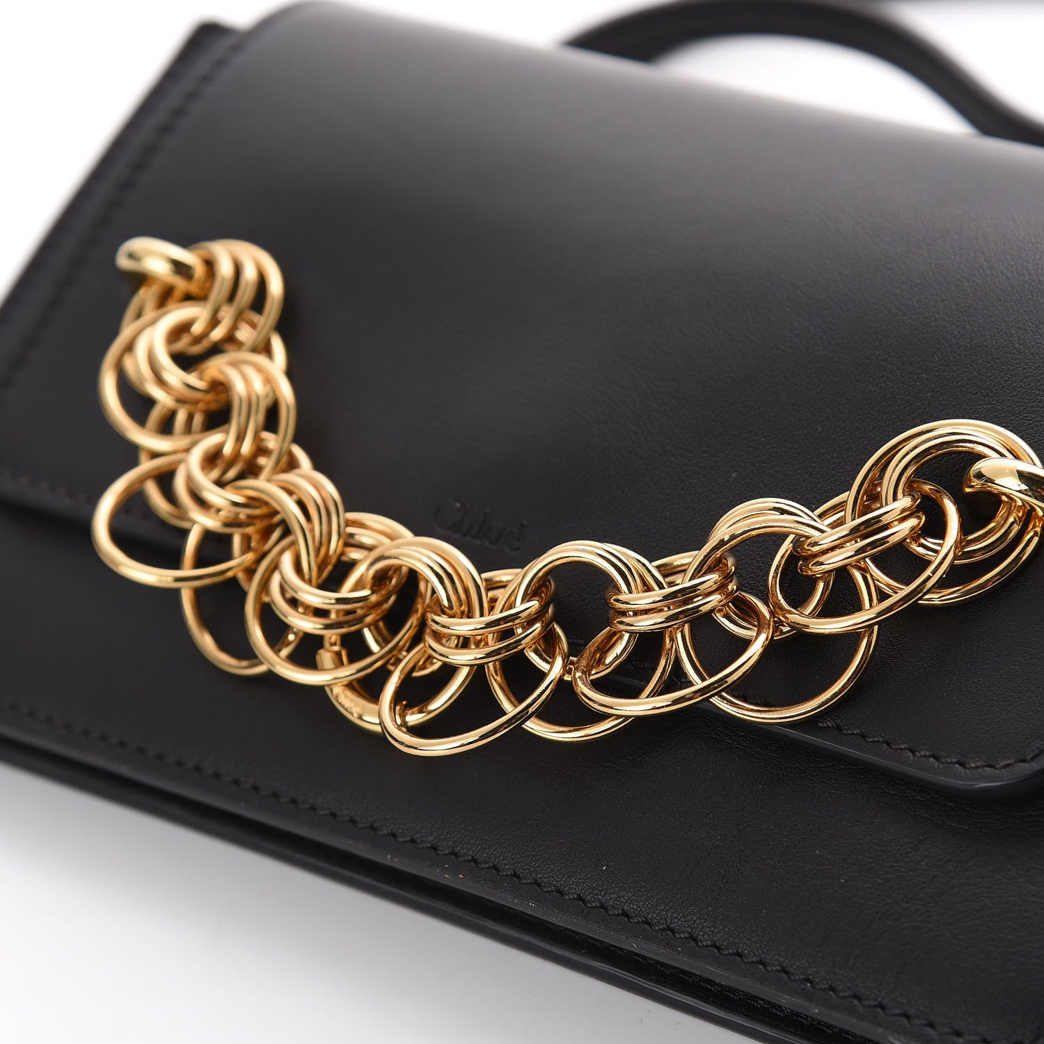 Chloe Smooth Calfskin Drew Bijou Clutch Black 11 of 11