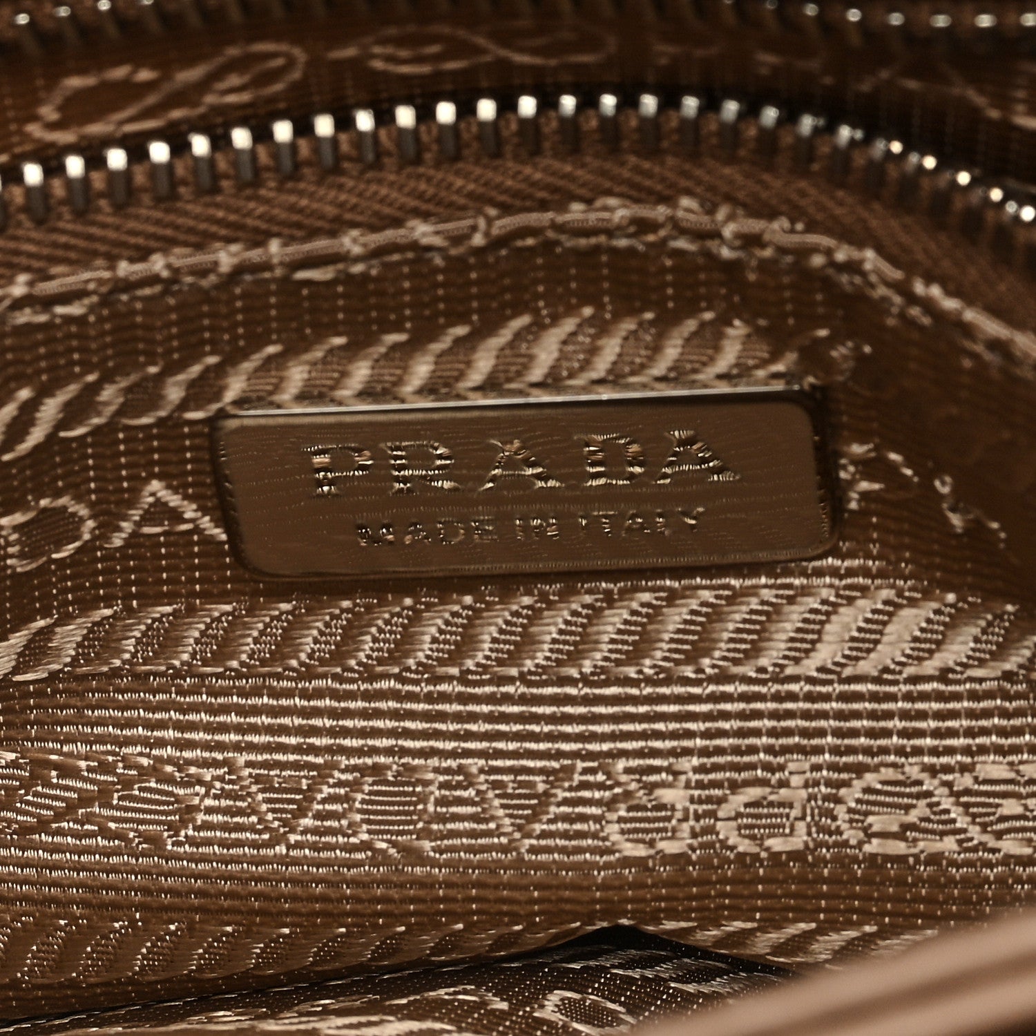 Prada Saffiano Tessuto Nylon Metal Triangle Logo Chain Flap Crossbody Bag Cammeo 6 of 8