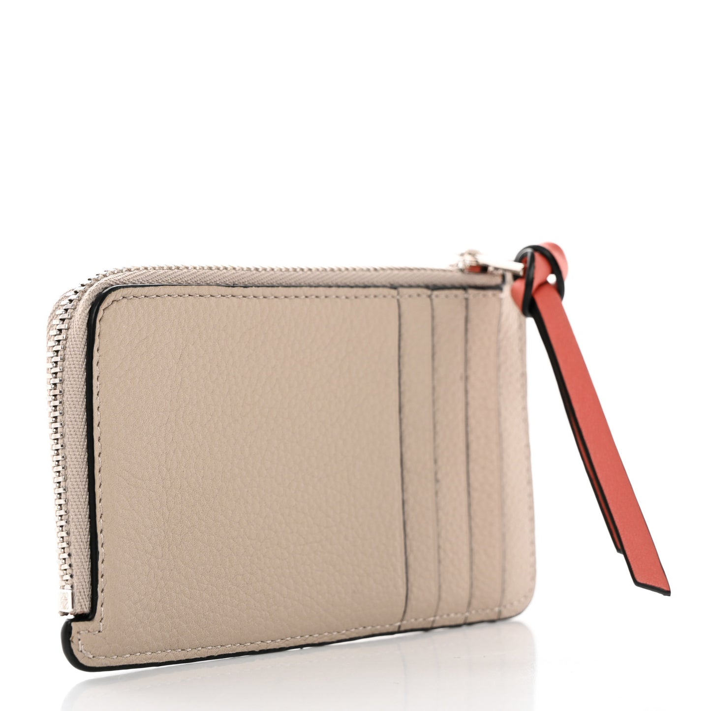 Soft Grained Calfskin Coin Card Holder Light Oat Honey