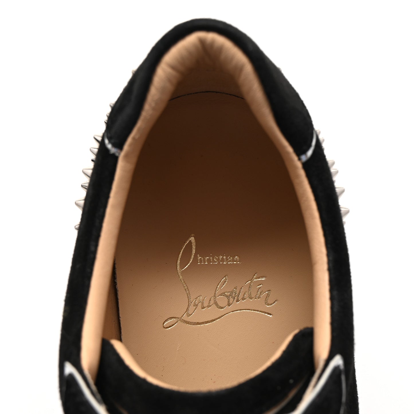 Suede Womens Louis Junior Spikes Flat Sneakers 35 Black