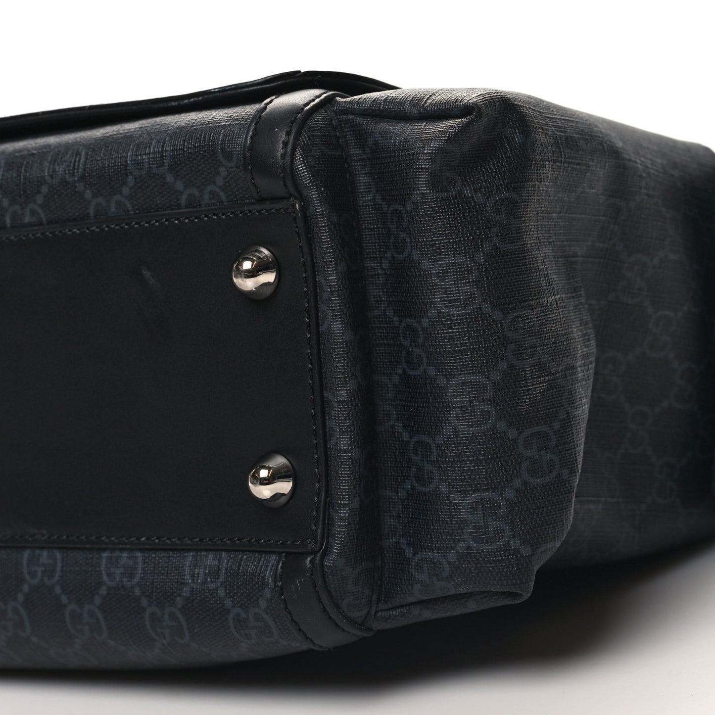 GG Supreme Monogram Web Messenger Diaper Bag Black Grey
