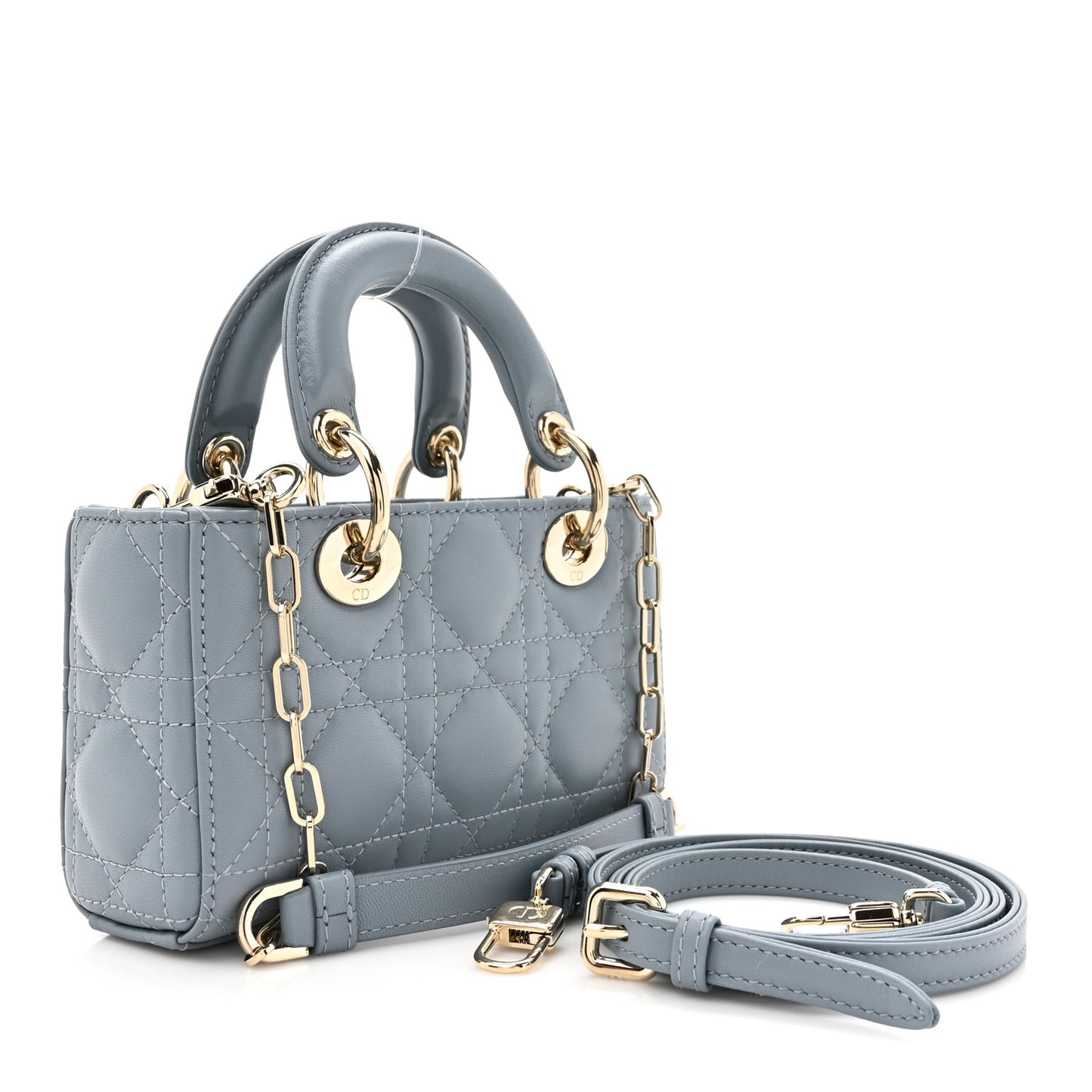 Lambskin Cannage Micro Lady D-Joy Cloud Blue