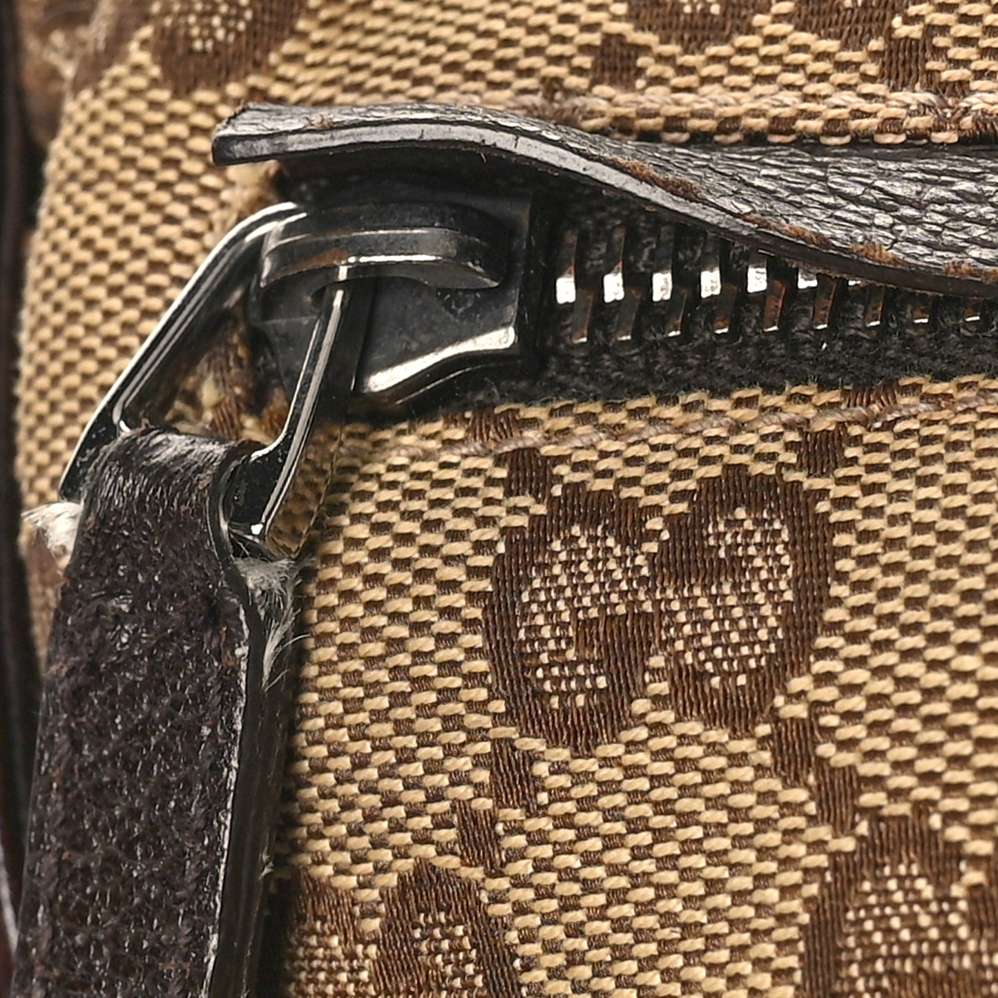 GG Monogram Web Double Pocket Belt Bag Dark Brown