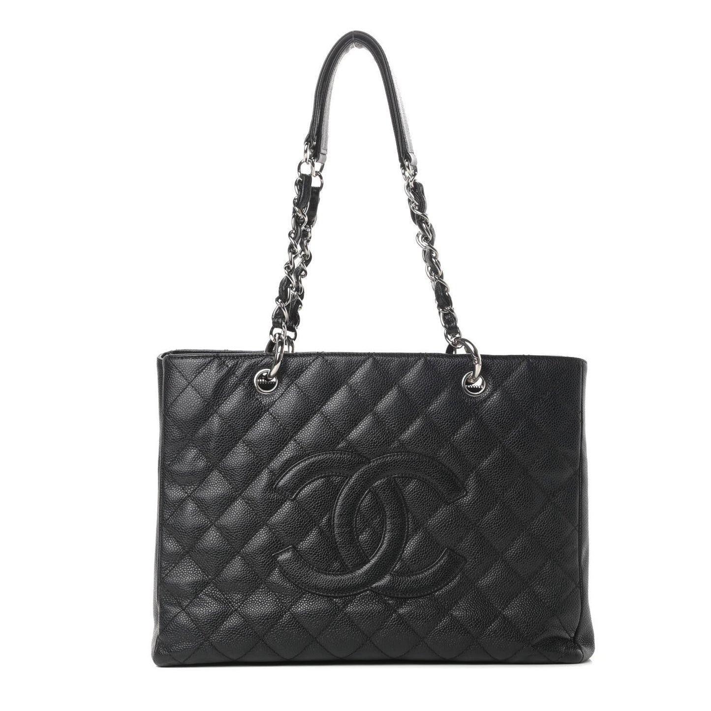 Caviar Quilted Grand Shopping Tote GST Black