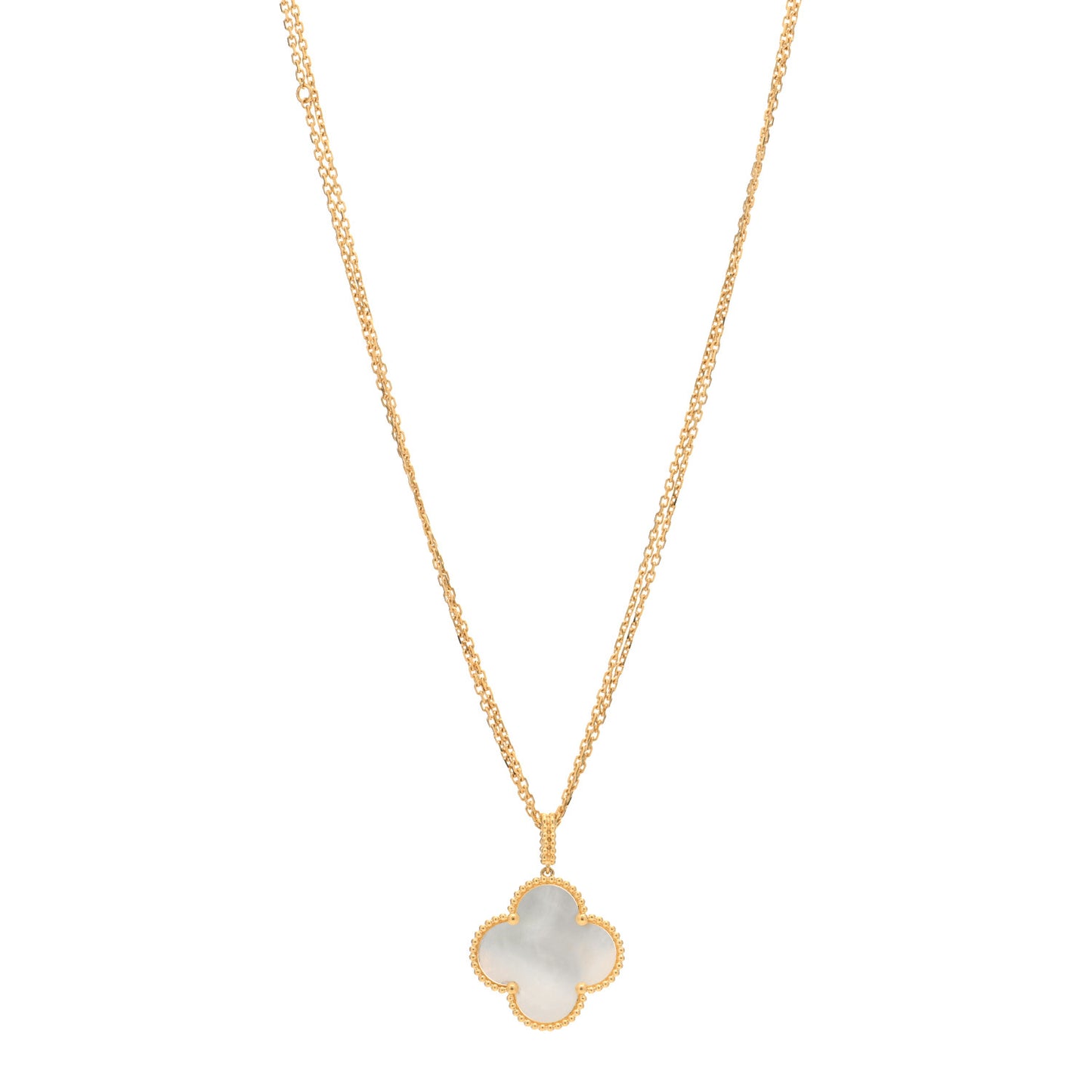 18K Yellow Gold Mother of Pearl Magic Alhambra Long Necklace